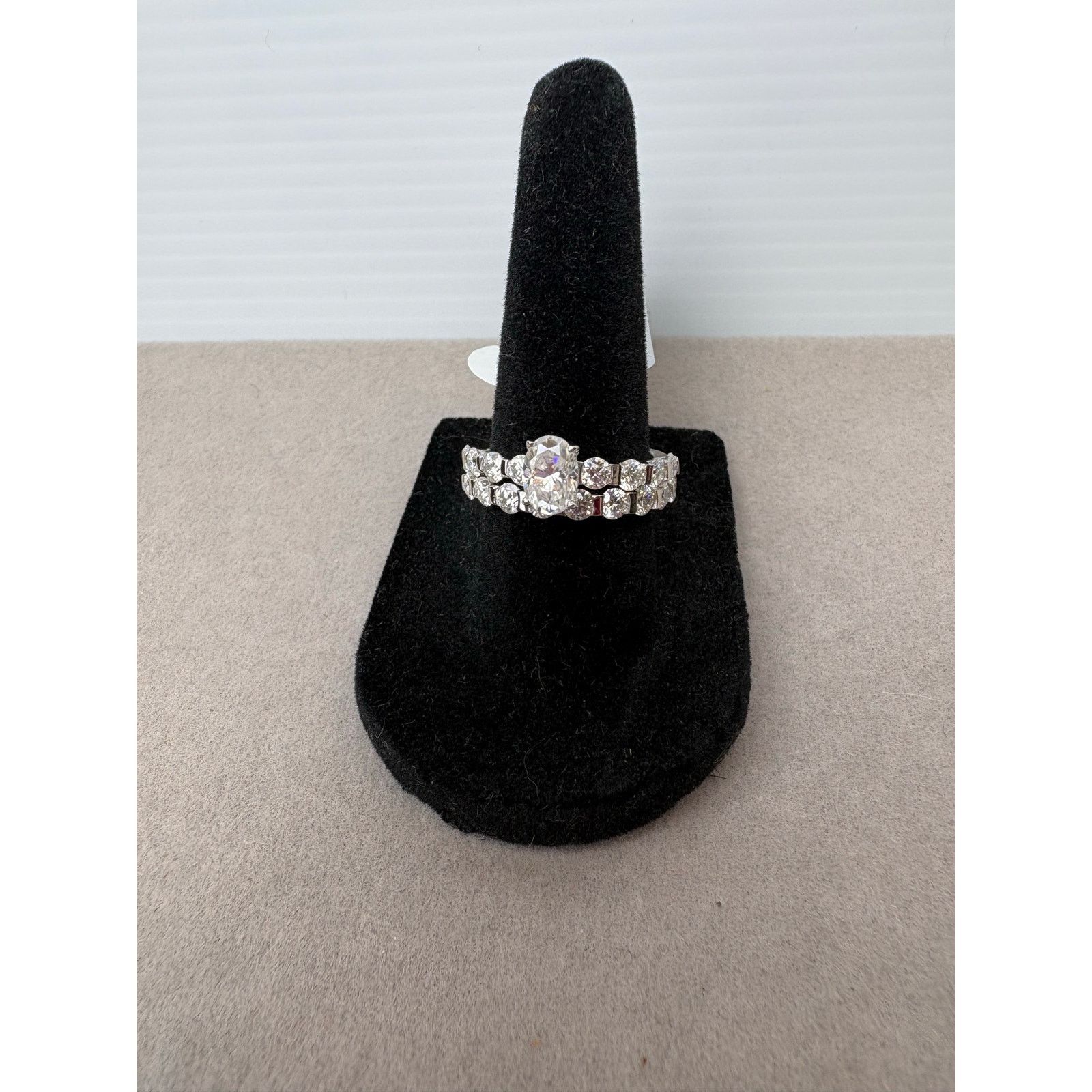 Jewelry Stunning 2CTW VVS1 D Graded Moissanite Ring Set - 925 Silver Size ONE SIZE - 8 Thumbnail