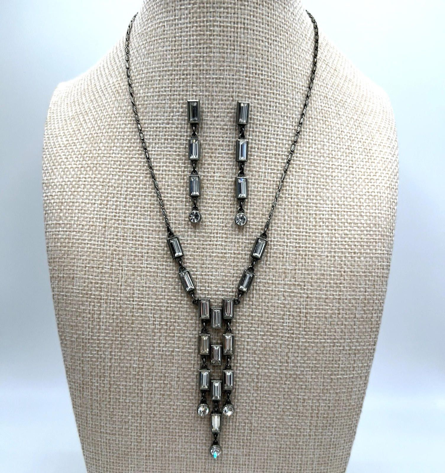 Other Ben Amun Art-Deco Rhinestone Dangle Earrings & Necklace Set Size ONE SIZE - 2 Thumbnail