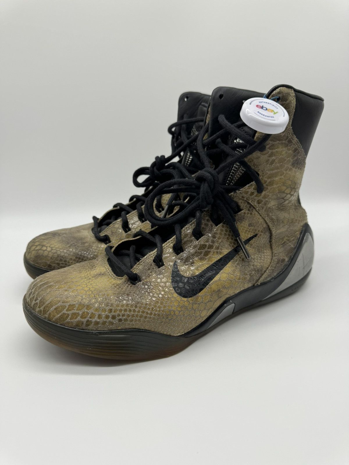 image of Nike Kobe 9 High Ext Qs Snakeskin Men’S Size 9.5 Shoes in Brown, Men's