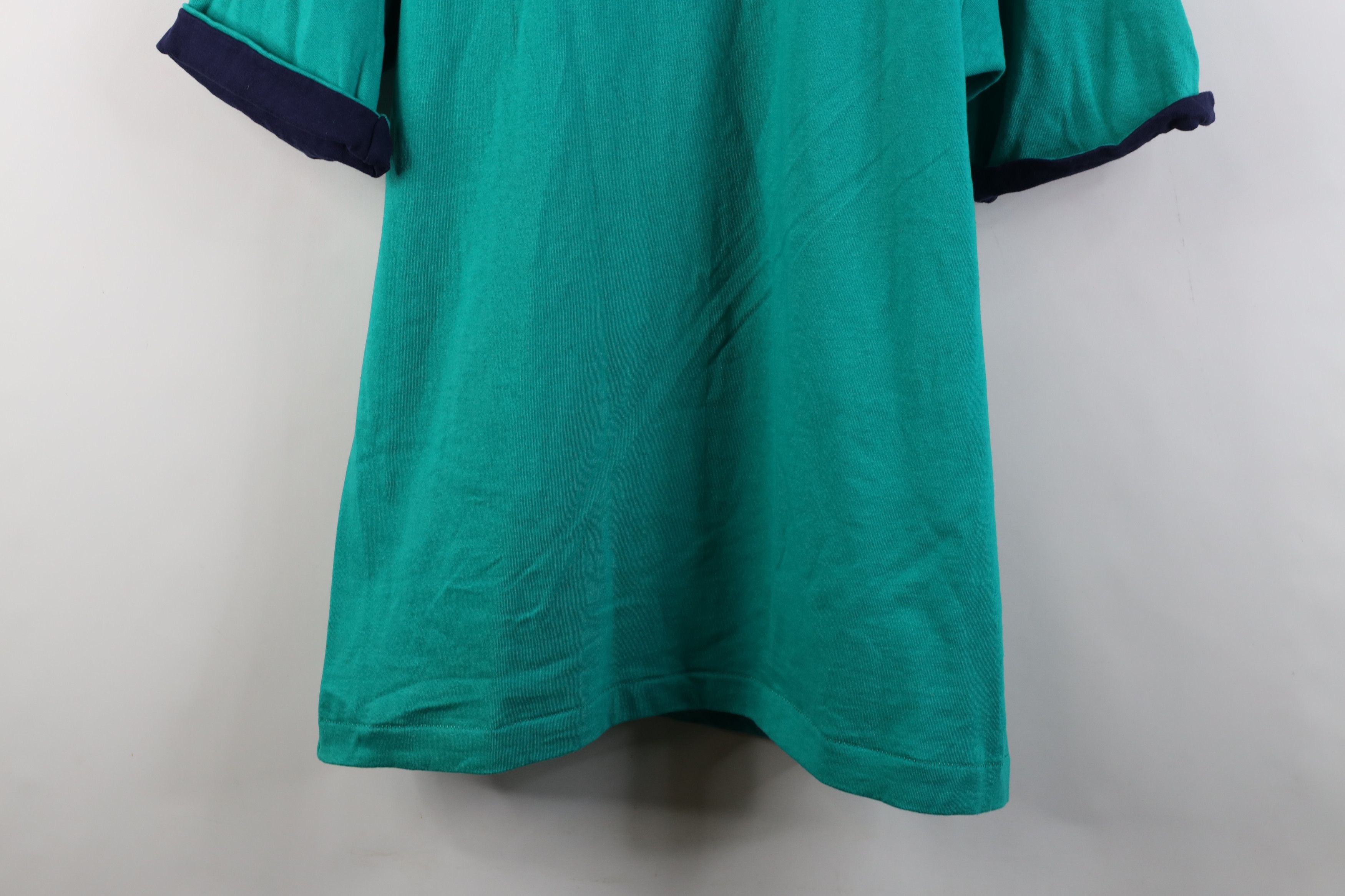 Vintage Deadstock Vintage 90s Streetwear Layered T-Shirt Teal USA Size US L / EU 52-54 / 3 - 3 Thumbnail
