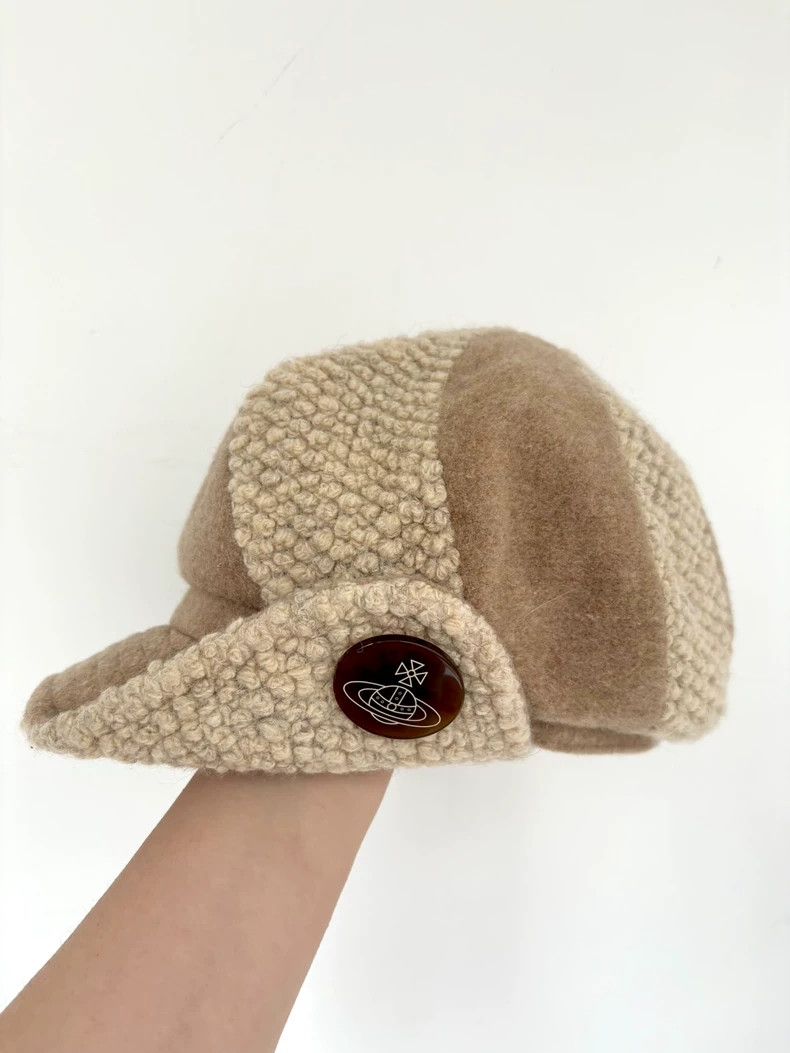 Vivienne Westwood Vivienne Westwood Used beige wool patchwork newsboy hat Size ONE SIZE - 1 Thumbnail