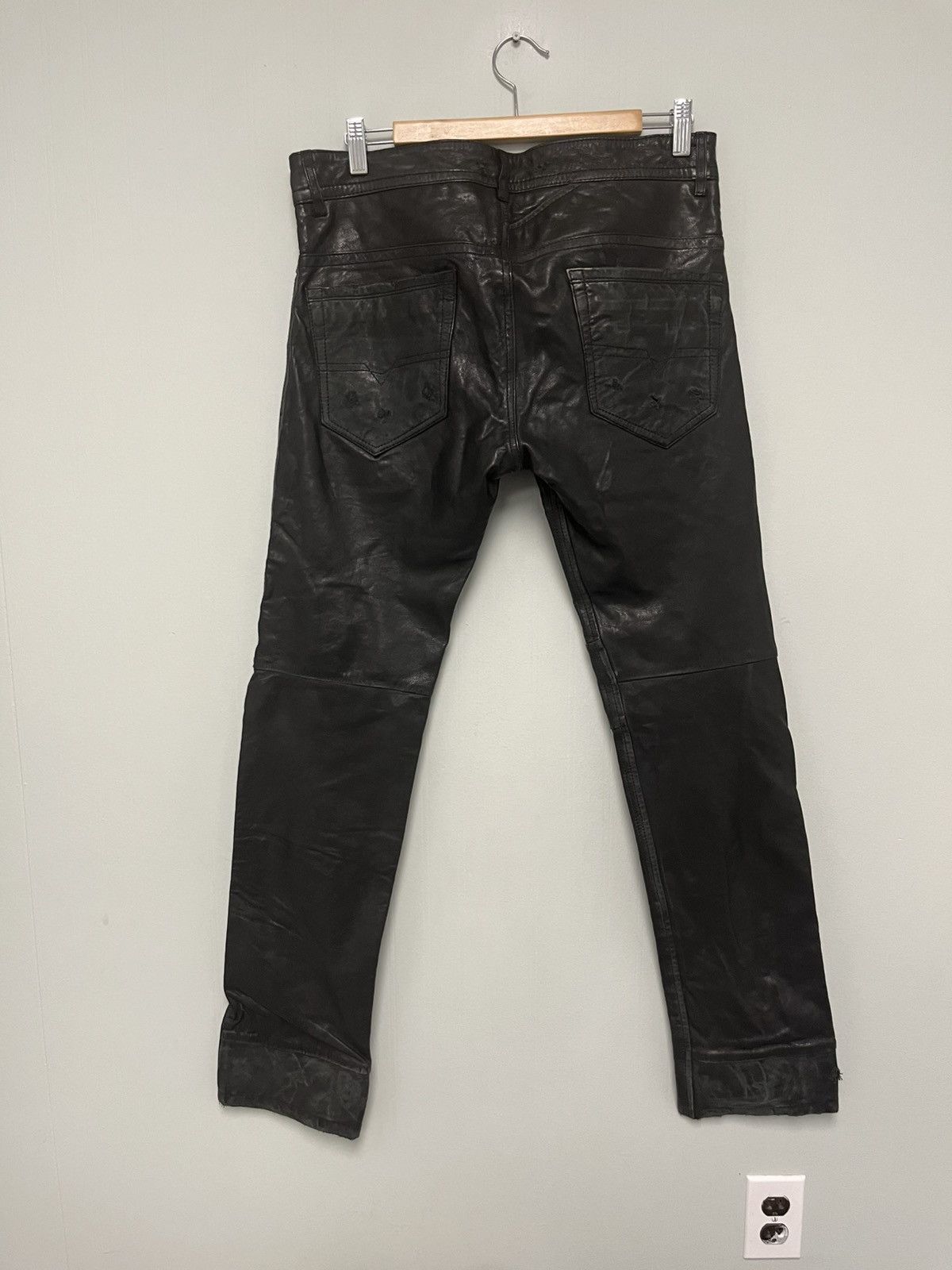 Diesel Distressed leather jeans. Size 29 Size US 29 - 2 Thumbnail