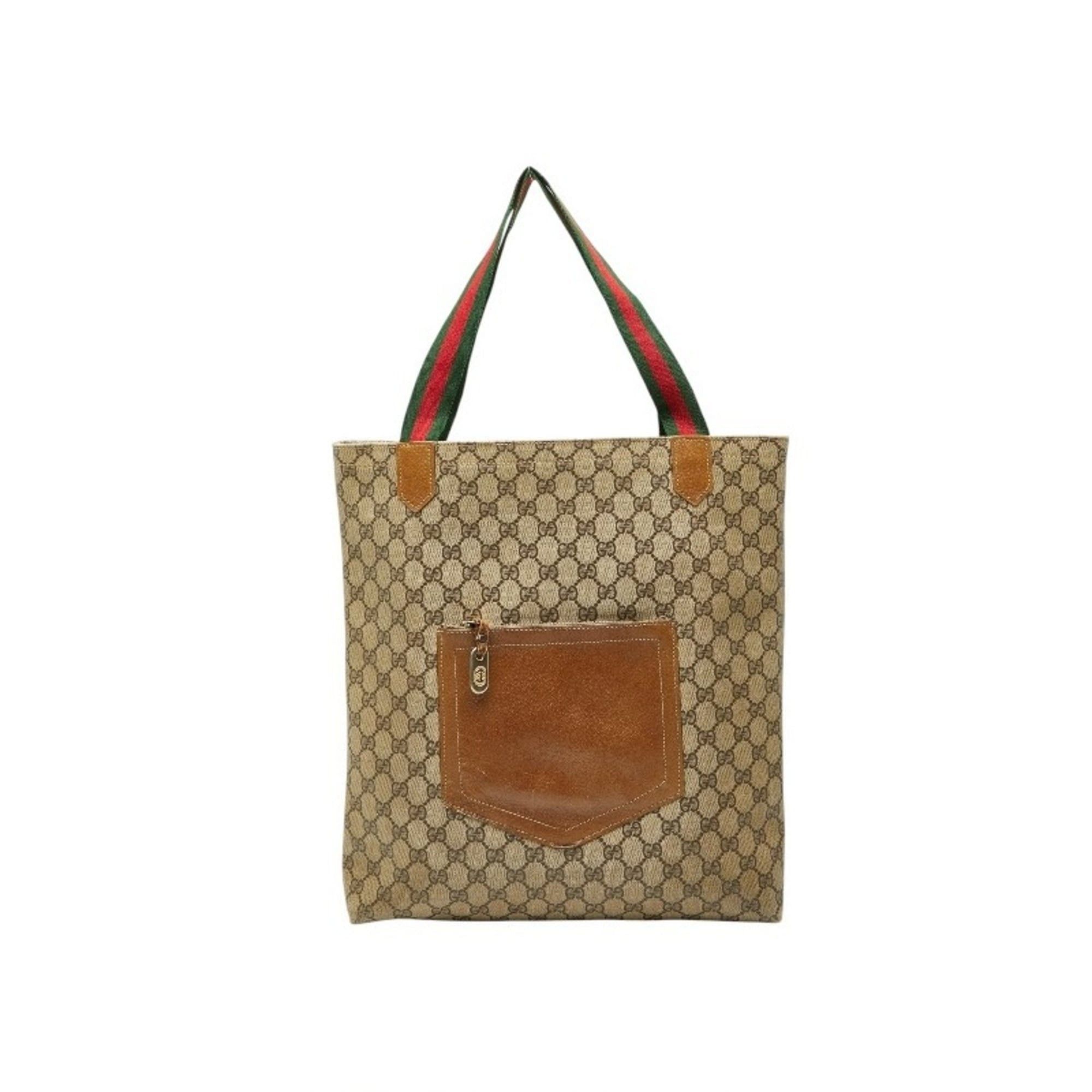 Gucci Gucci Sherry Line Old GG Supreme Handbag Tote Bag Shoulder Brown Leather Women's GUCCI Size ONE SIZE - 1 Thumbnail
