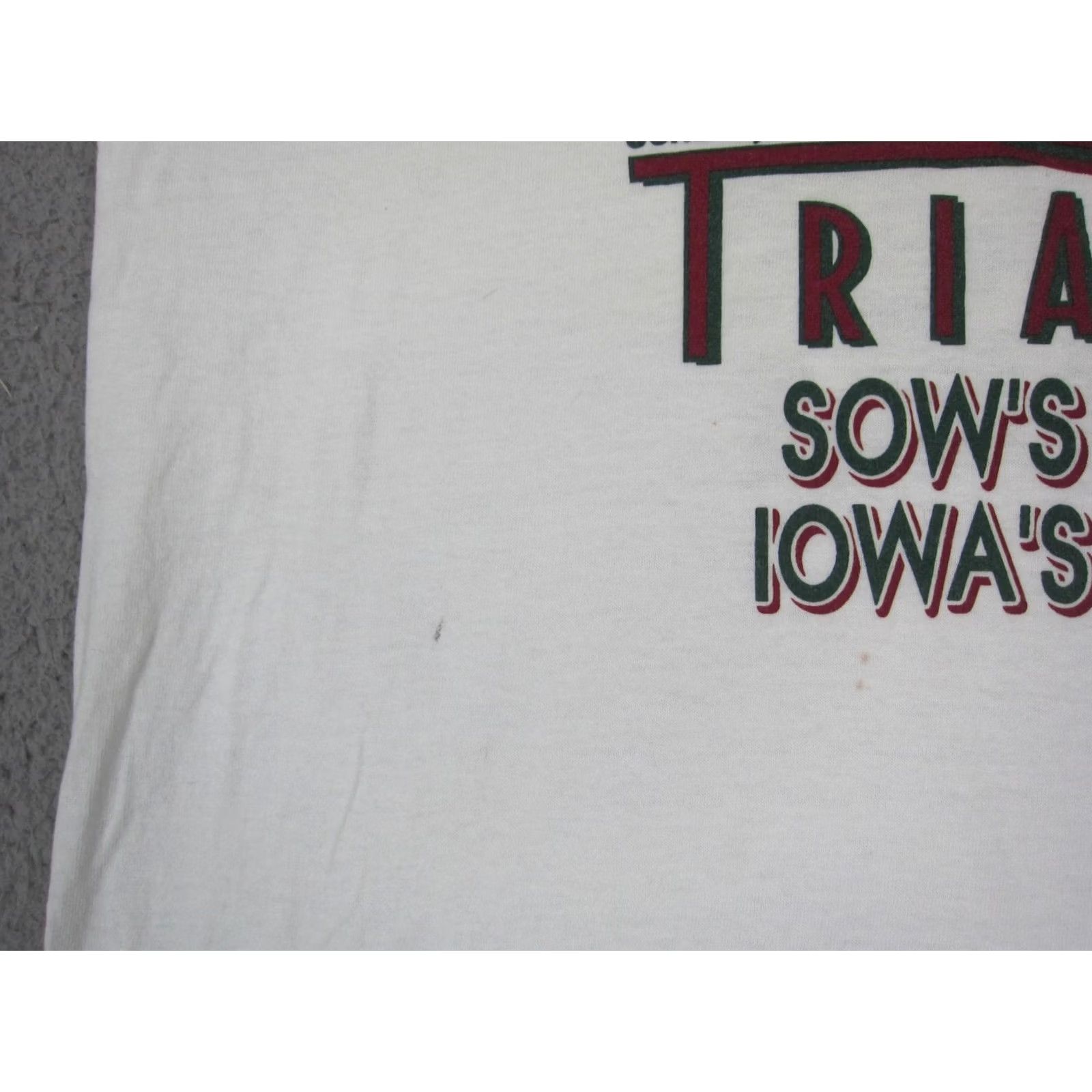Fruit Of The Loom Vintage Fruit of the Loom Mens XL White T-Shirt Sows The Time 1995 90s Pigman Iowa Shirt Size US XL / EU 56 / 4 - 4 Thumbnail