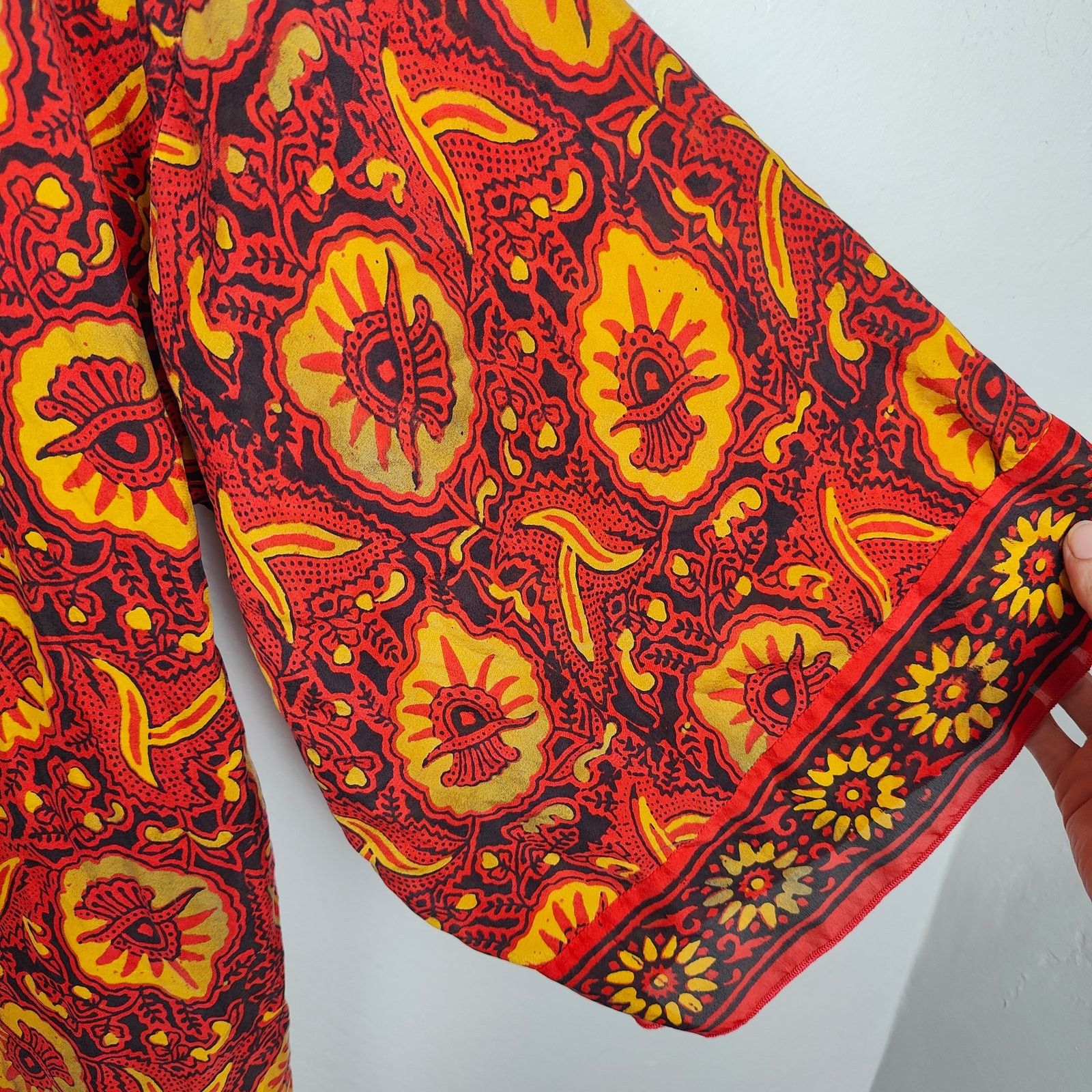 ba&sh Ba&sh Lady Kimono Robe Womens One Size 100% Silk Red Size ONE SIZE - 4 Thumbnail