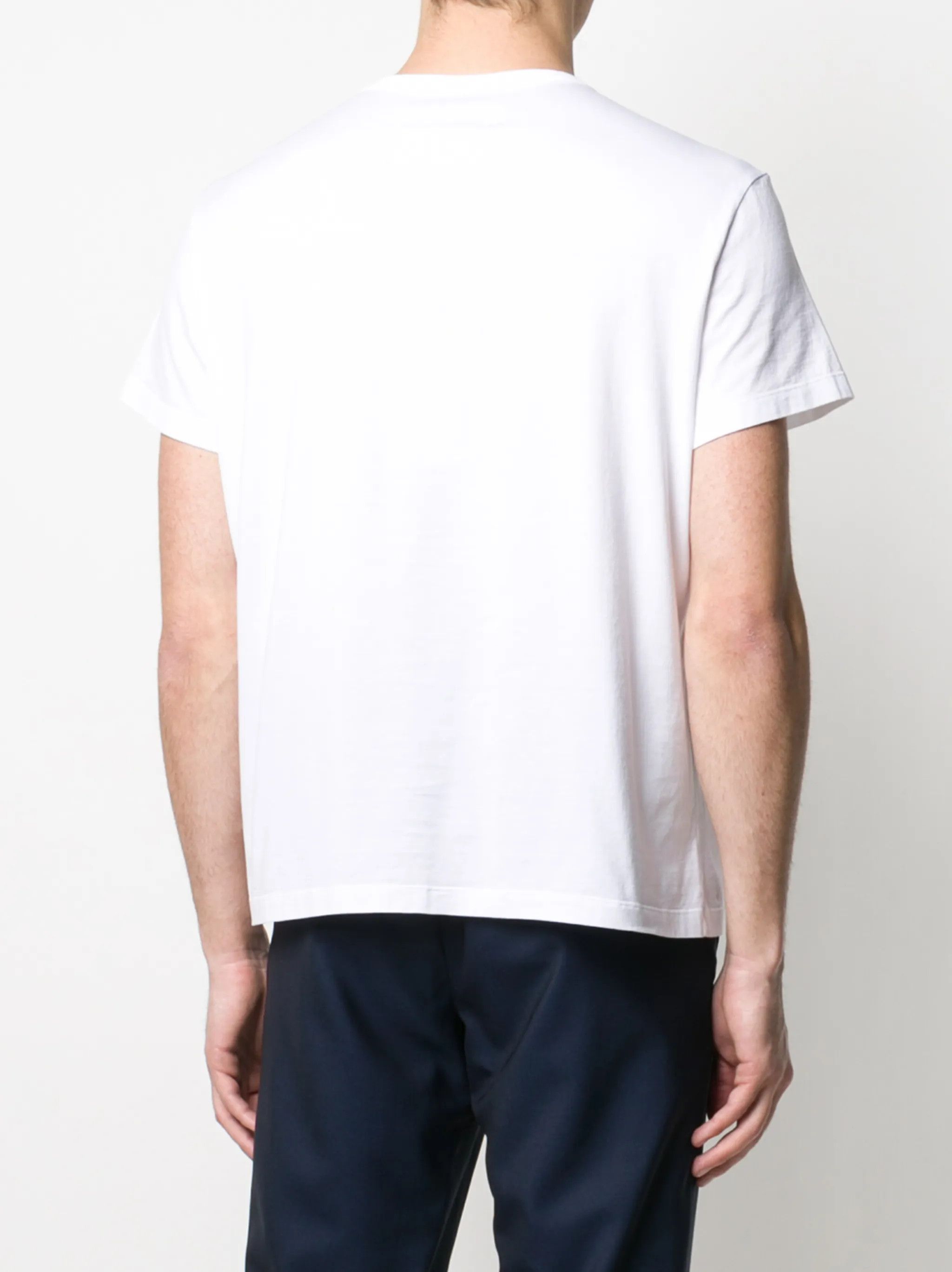 Maison Margiela oc11z0925 Distorted Logo Cotton T-Shirt in White Size US L / EU 52-54 / 3 - 4 Thumbnail