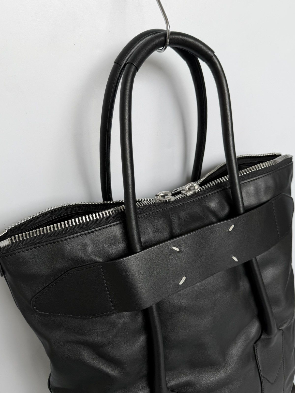 Maison Margiela Maison Margiela Line 11 Black Leather Tote Bag Size ONE SIZE - 9 Thumbnail