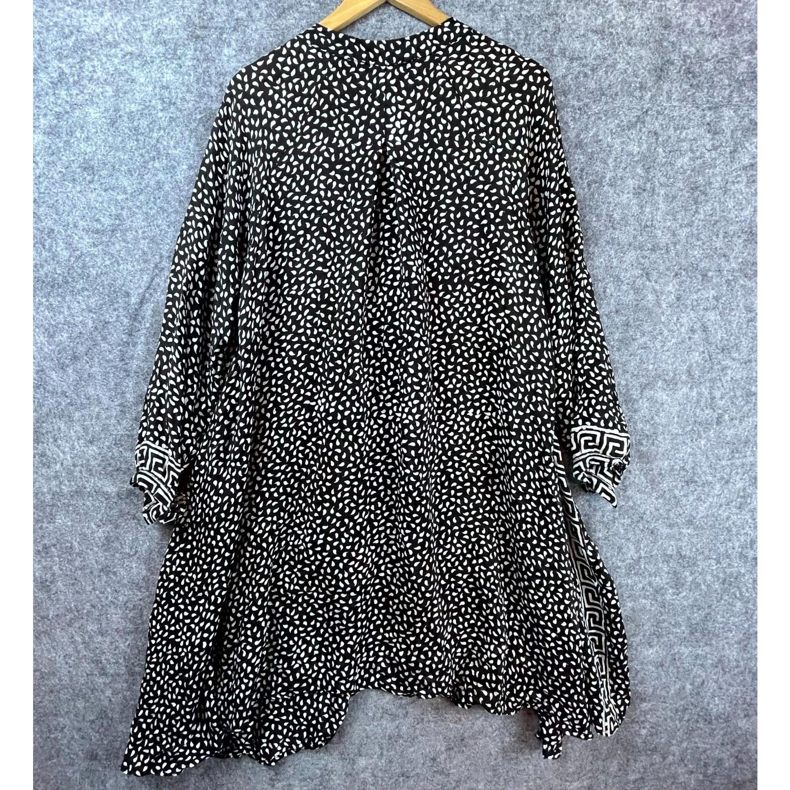 Natalie Martin Natalie Martin Tunic Dress Small Black Flowy Silk Oversized Size S / US 4 / IT 40 - 2 Thumbnail