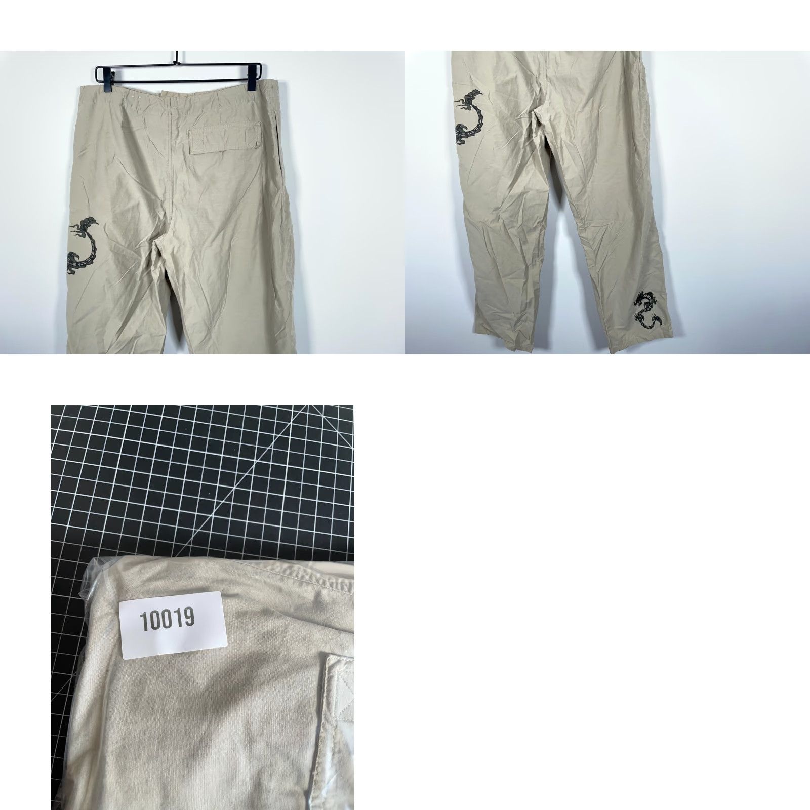Vintage VINTAGE Utility Pants Baggy Fit Dragon Print Beige 36 x 30 Men's Size US 37 - 9 Thumbnail