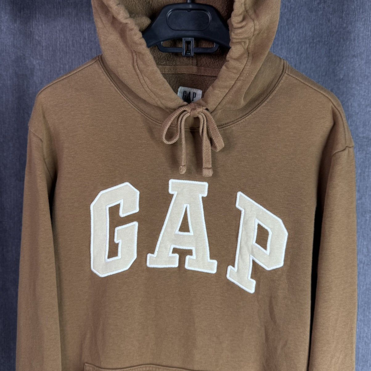 Gap Gap Brown Hoodie Embroidered Logo Fleece Lined Size S y2k Size US S / EU 44-46 / 1 - 2 Thumbnail