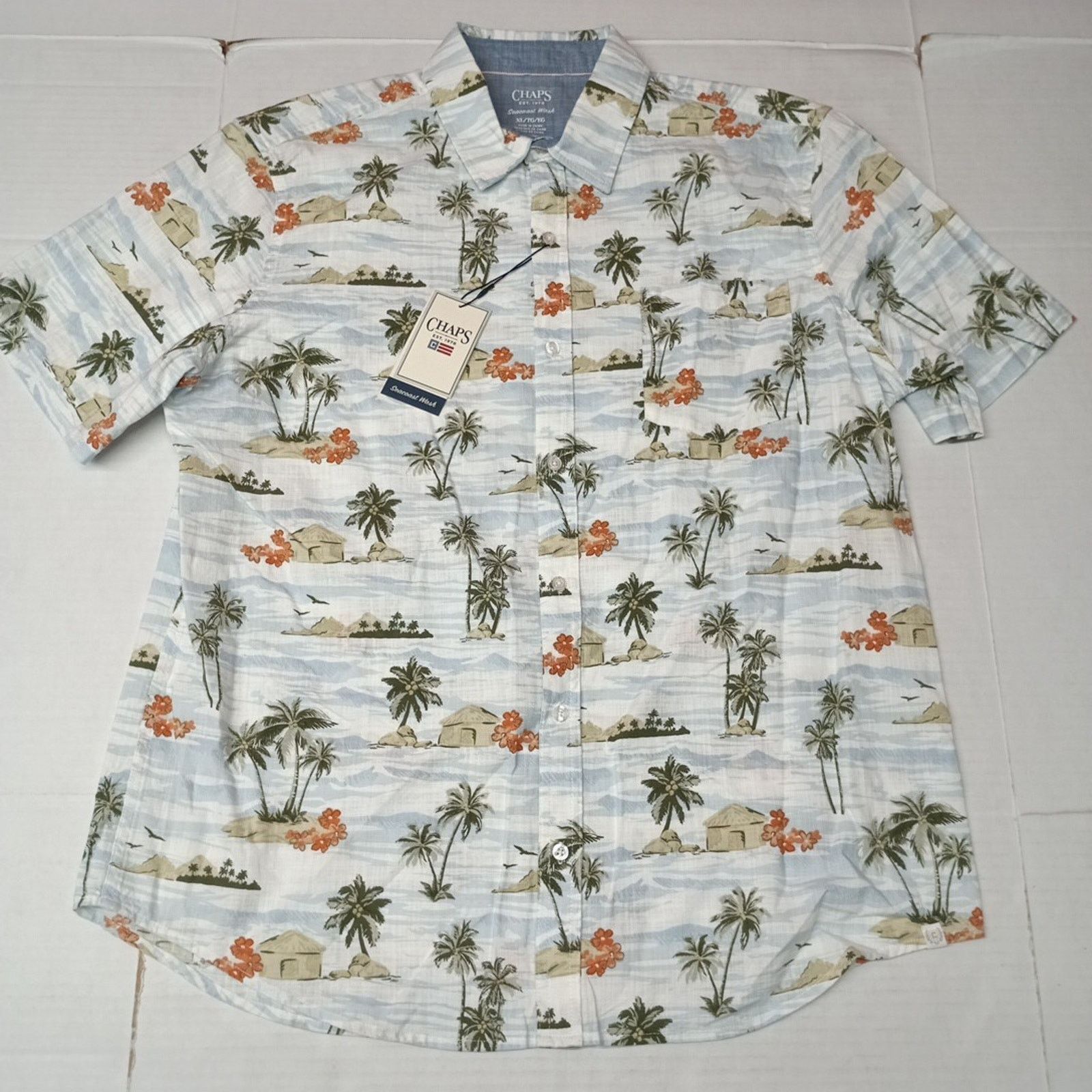 Chaps Chaps Seacoast Wash Chambray Woven Shirt Men's XL White Sand Size US XL / EU 56 / 4 - 1 Thumbnail