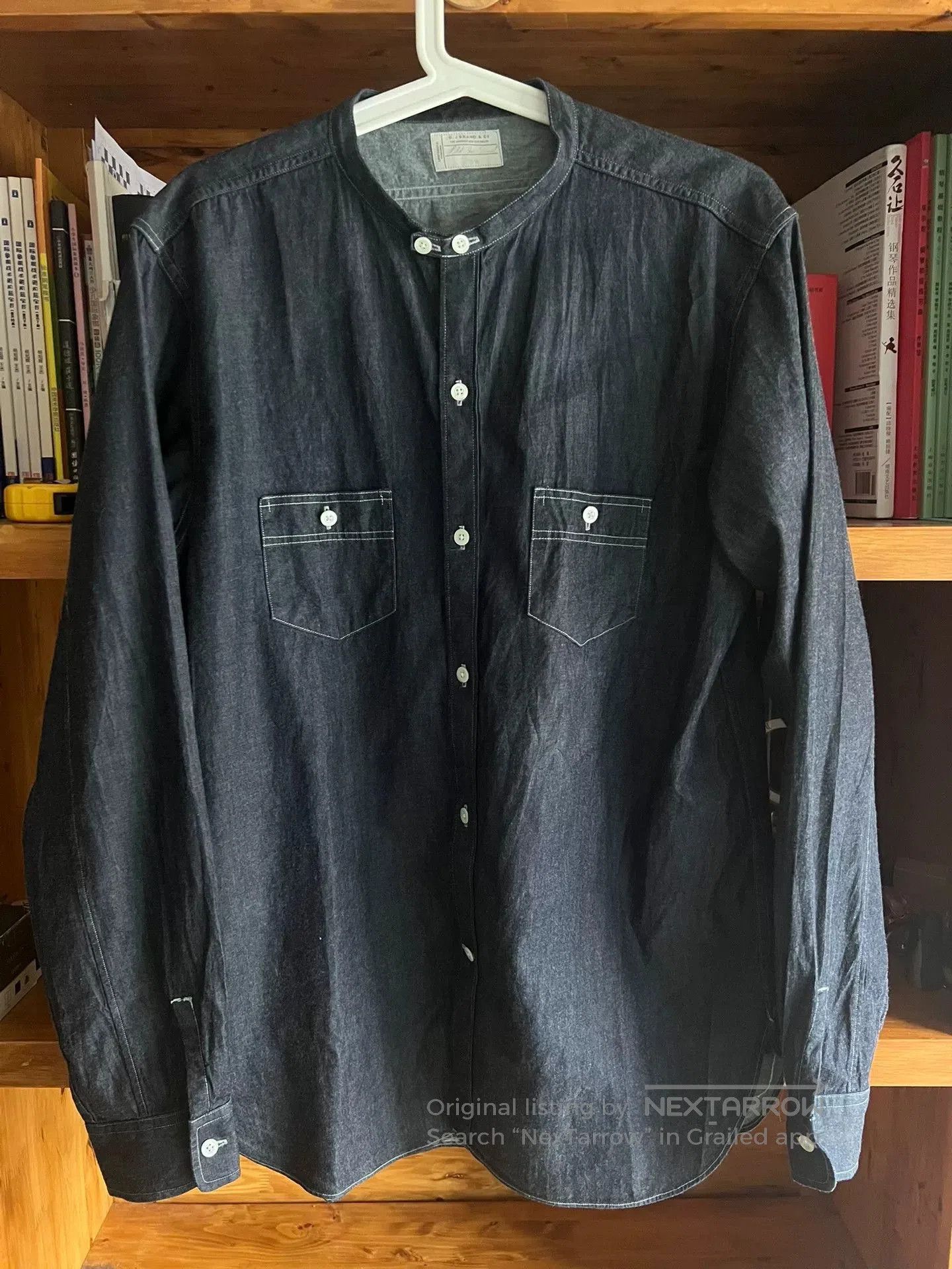 Old Joe Old Joe Indigo Dyed Stand Collar Work Shirt. Size US M / EU 48-50 / 2 - 1 Thumbnail