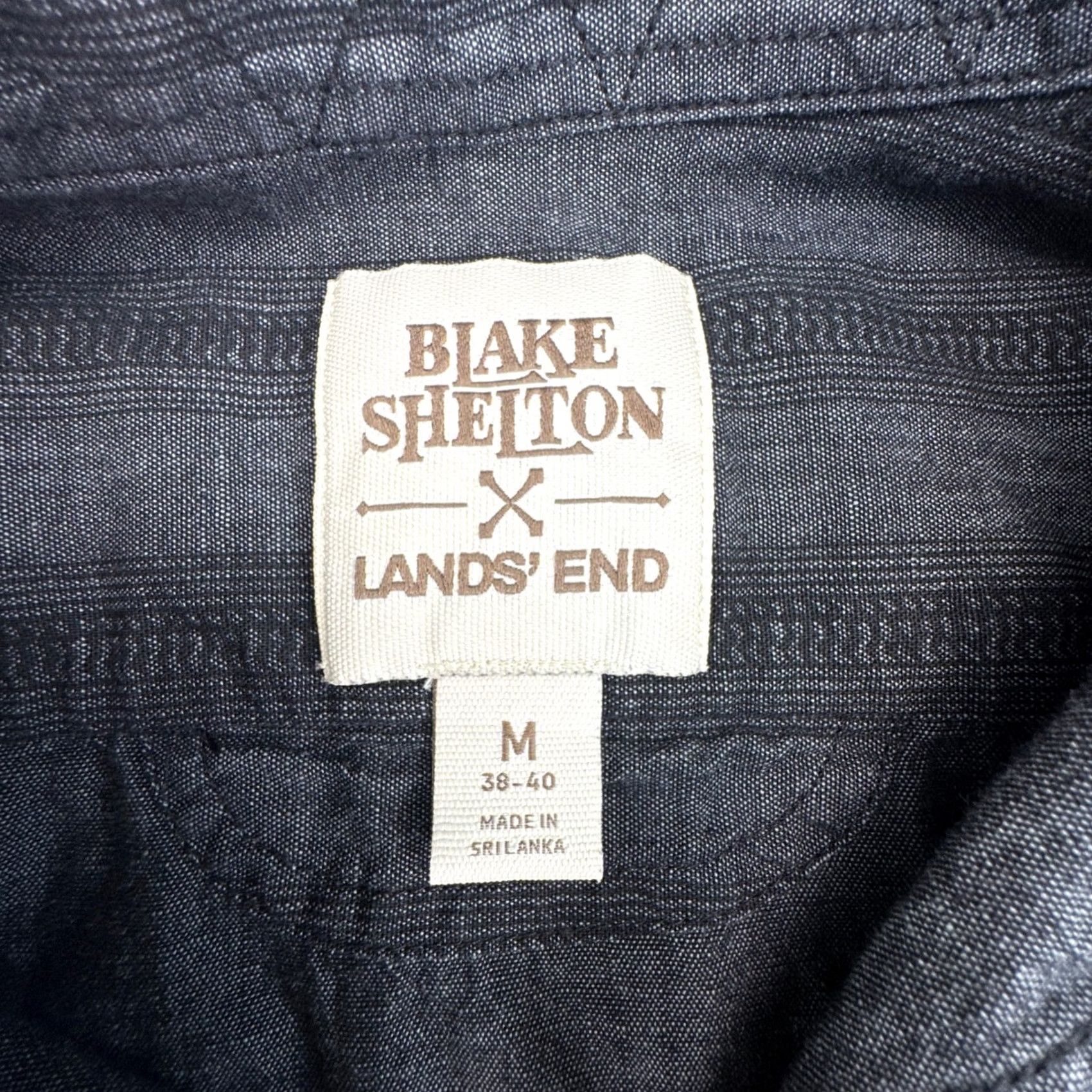 Vintage Blake Shelton x Lands' End Men Gray Black Long Sleeve Button-Up Shirt M Size US M / EU 48-50 / 2 - 3 Thumbnail