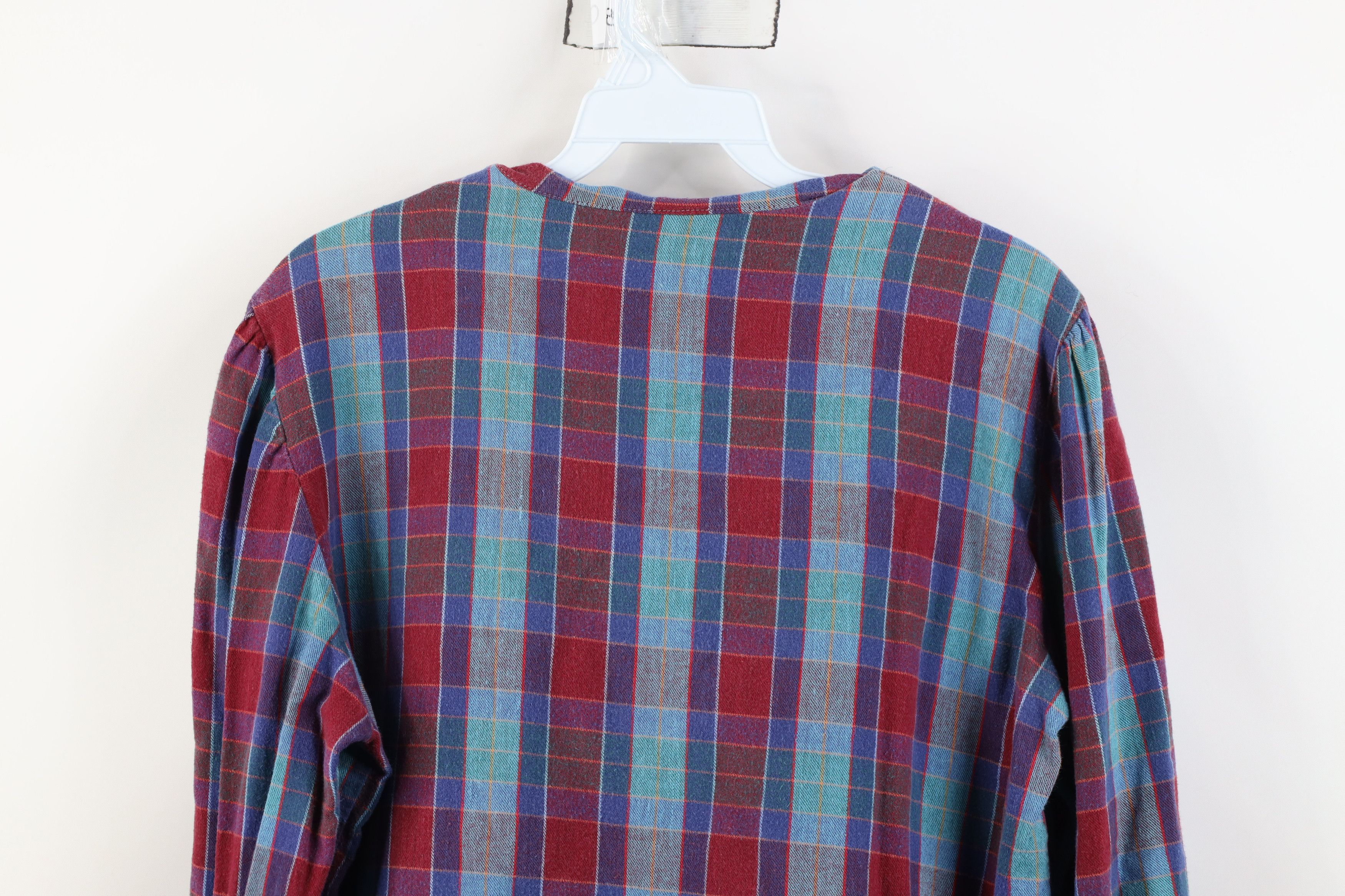Vintage Vintage 70s Streetwear Neck Flannel Pullover Shirt Plaid USA Size XXL / US 16-18 / IT 52-54 - 9 Thumbnail