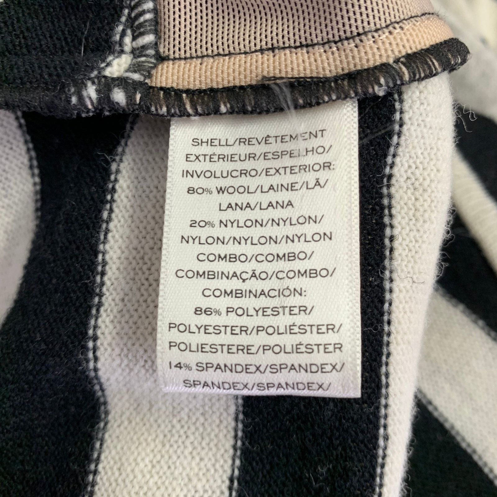 Marc Jacobs Size 6 Black White Wool Nylon Stripe Belted Dress Size M / US 6-8 / IT 42-44 - 7 Thumbnail