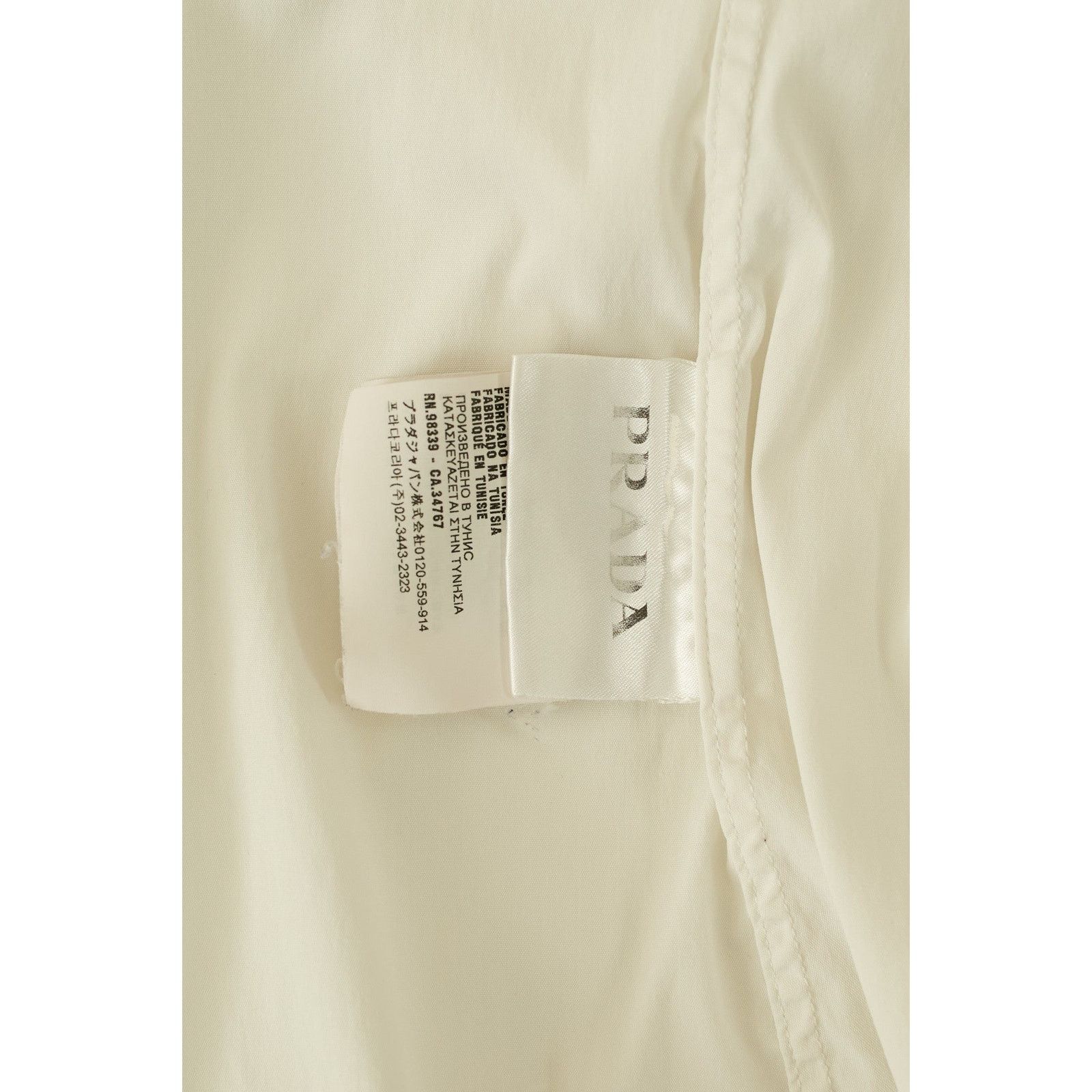 Prada White Cotton Button Up Shirt Size US M / EU 48-50 / 2 - 4 Thumbnail