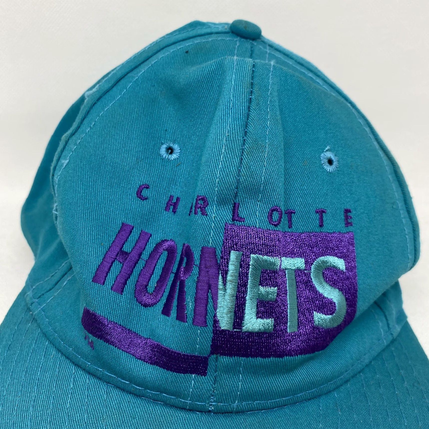 NBA VINTAGE Charlotte Hornets Hat 90s NBA Snapback Baseball Cap Blue Adjustable Unisex Adults Womens? Size ONE SIZE - 3 Thumbnail