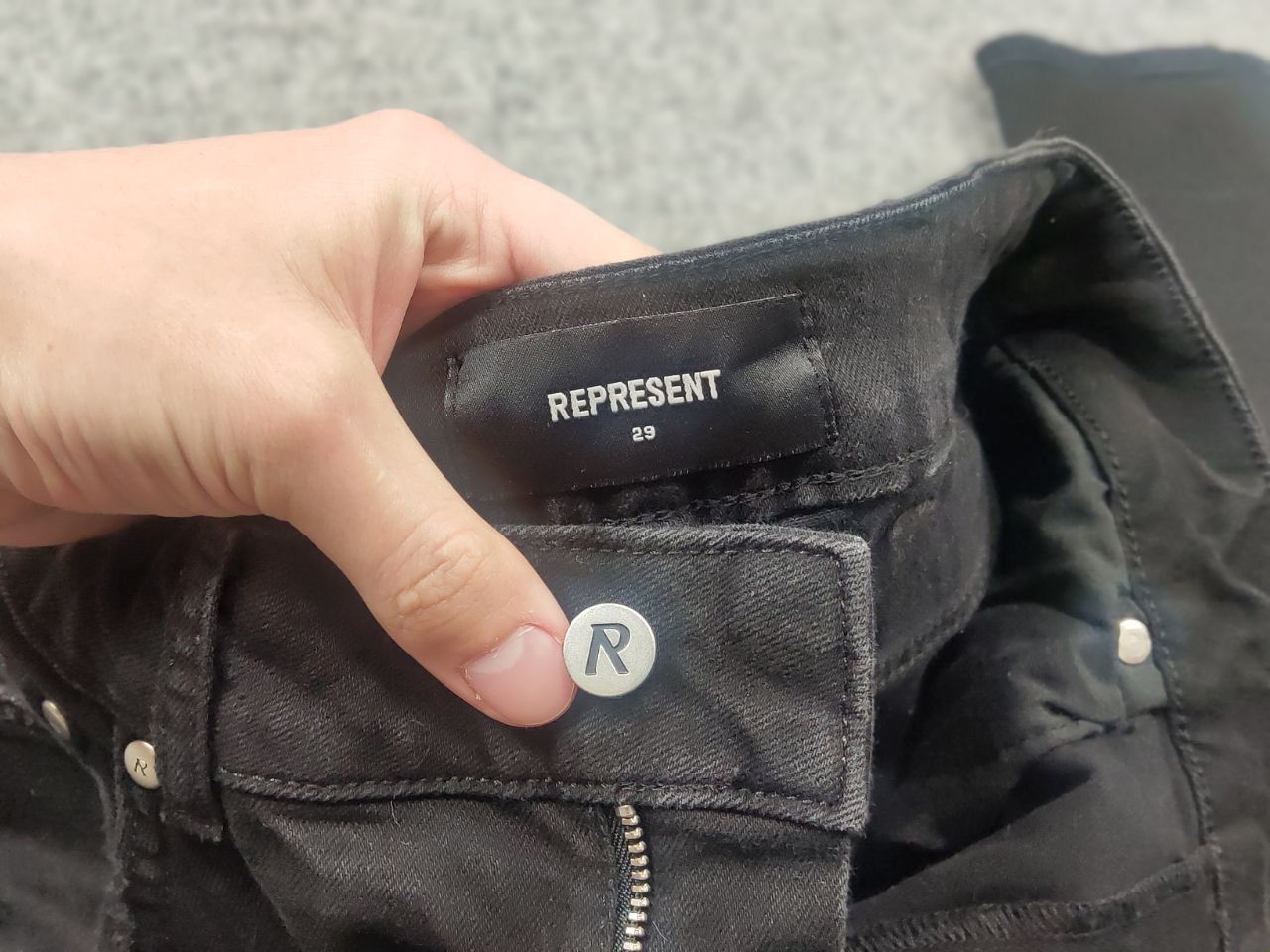 Represent Clo. Represent Destroyer Denim Black Fabric Faded Slim Fit Jeans Size US 29 - 11 Thumbnail