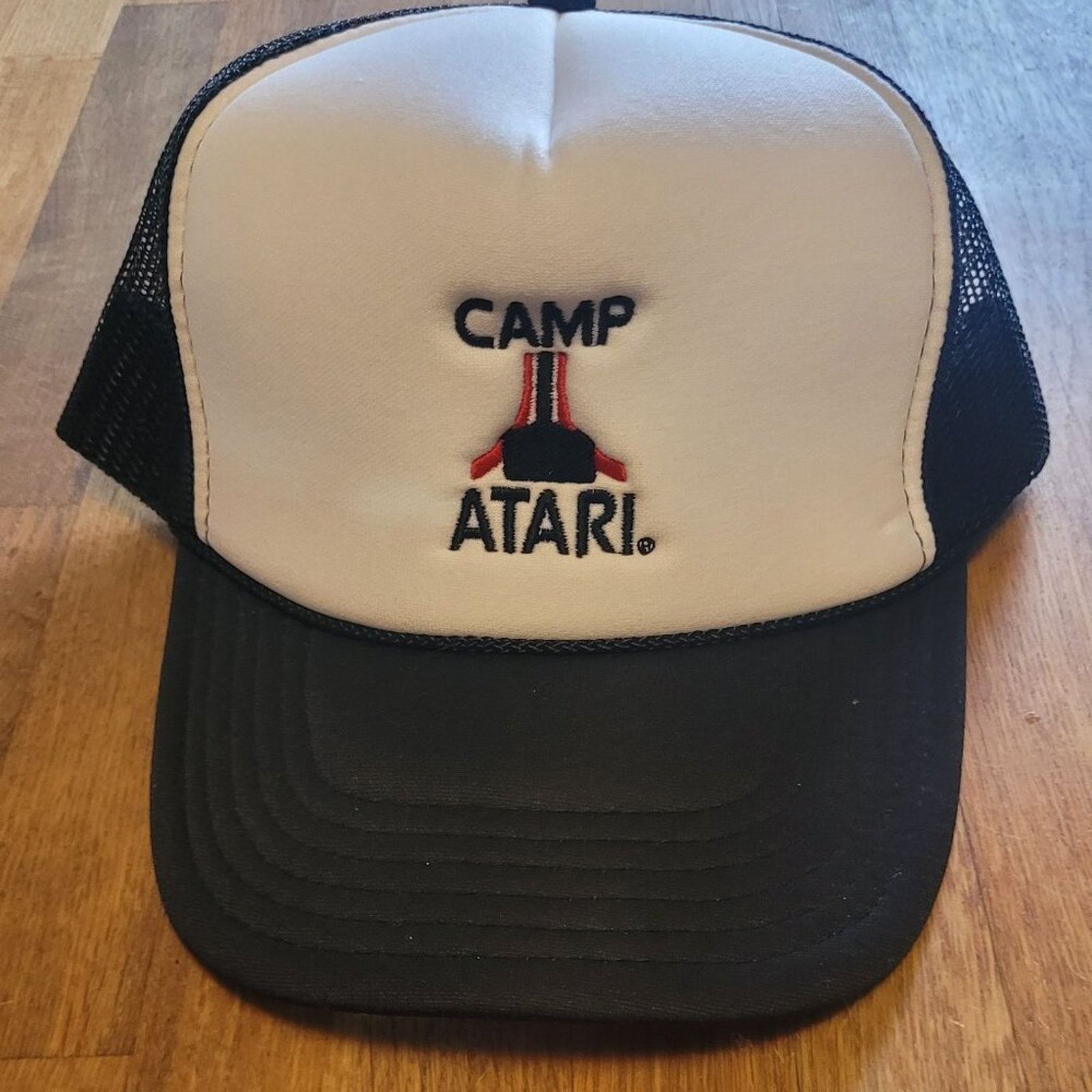 Otto Retro Camp Atari Mesh Trucker Hat Black/White Size ONE SIZE - 1 Thumbnail