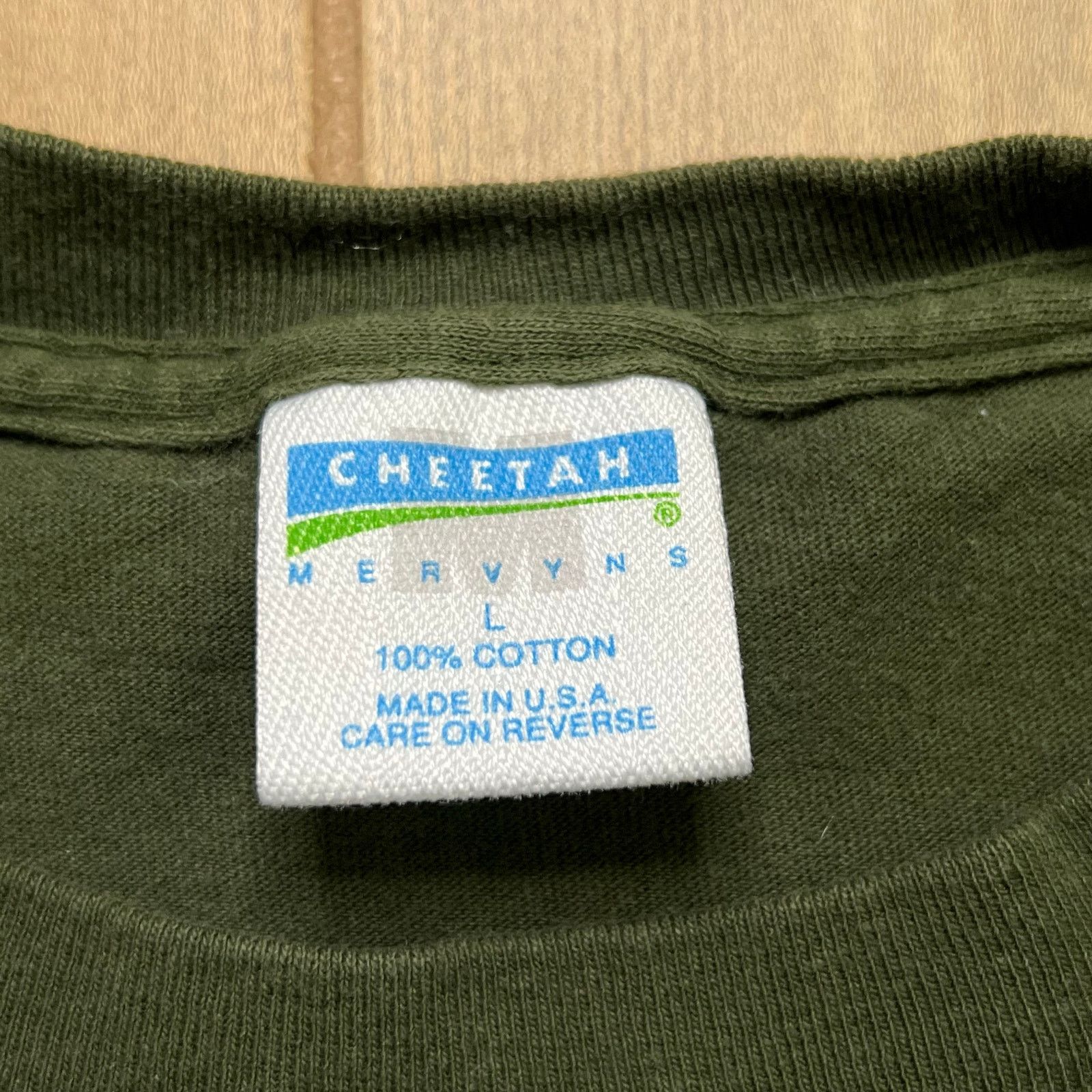 Vintage Vintage 90s Cheetah Men's L Green T-Shirt Blank Pocket USA Size US L / EU 52-54 / 3 - 3 Thumbnail