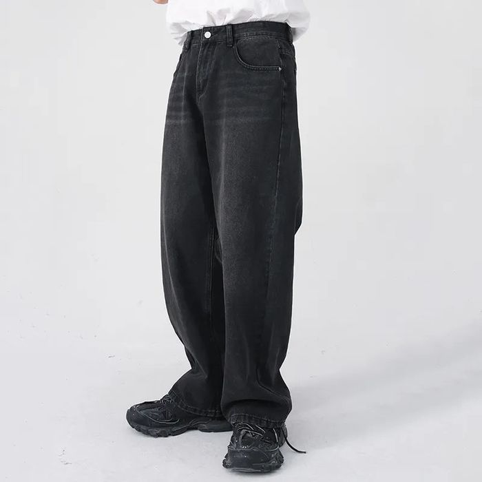 The Unbranded Brand Black Vintage Straight Baggy Wide Leg Pants | Grailed