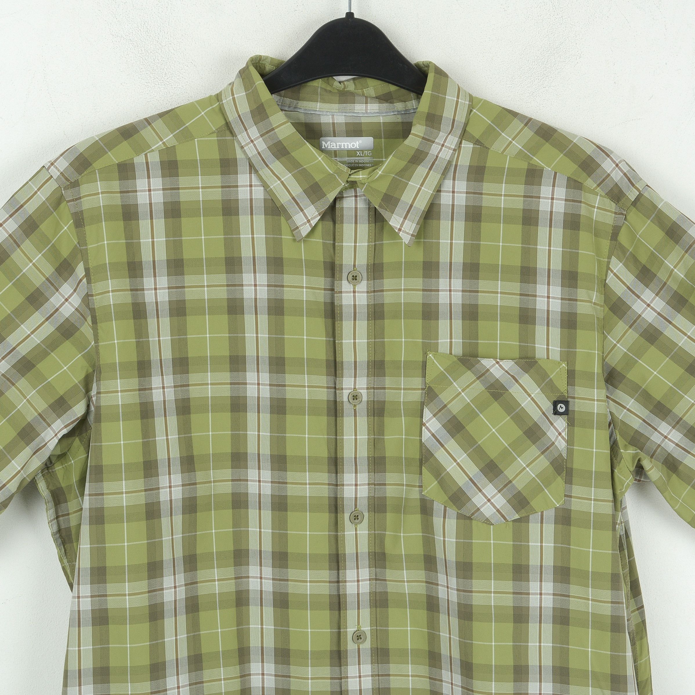 Marmot Men Short Sleeve Summer Shirt Check Casual Tartan Button Up Size US XL / EU 56 / 4 - 2 Thumbnail