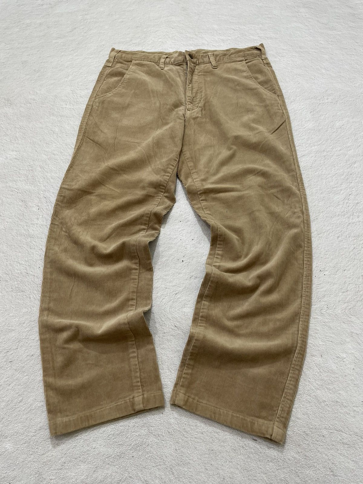 Japanese Brand 2000s Takeo Brown Corduroy Pants Wide Leg Y2K Japan Style Size US 33 - 1 Thumbnail