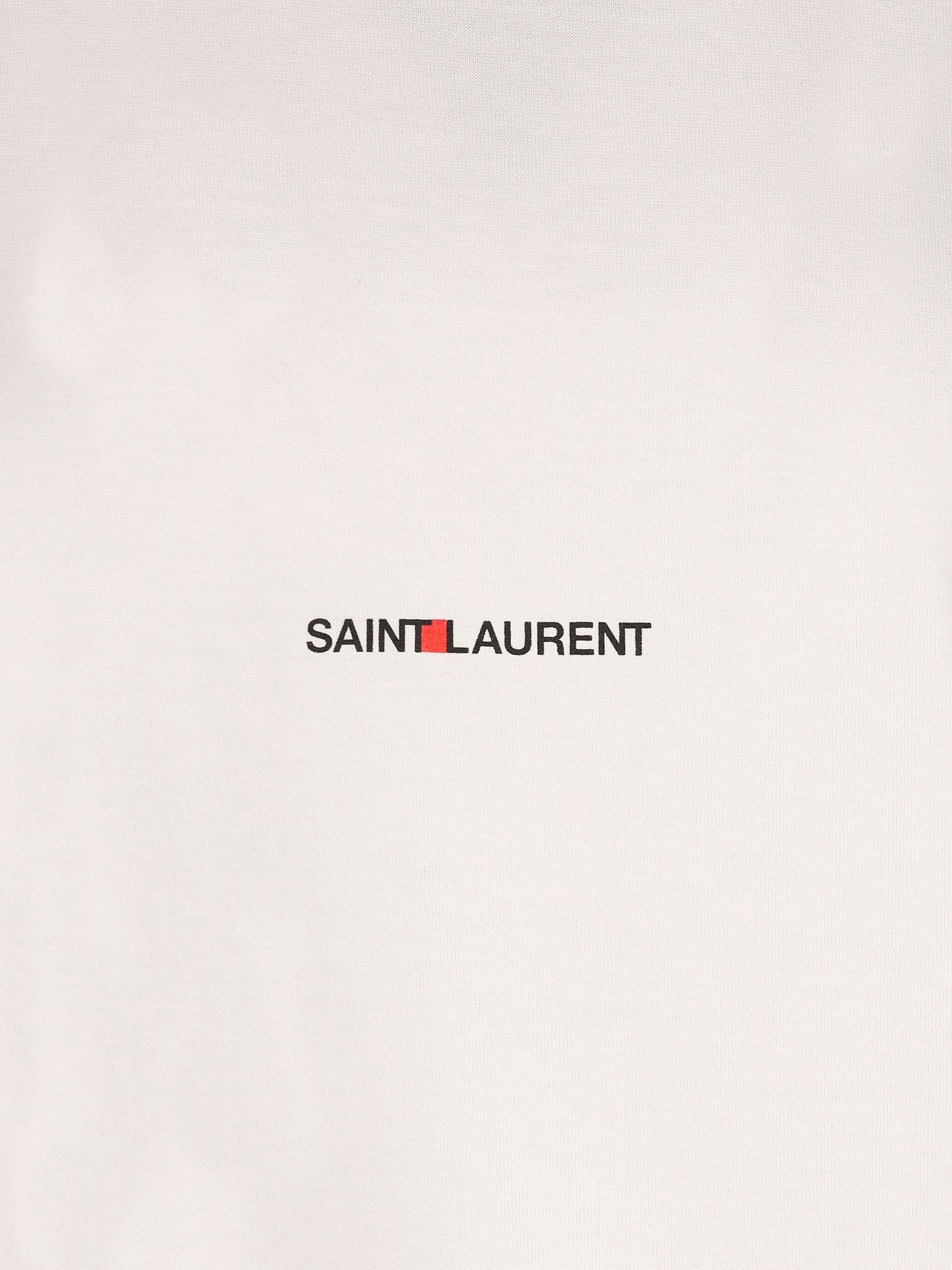 Saint Laurent Paris ob1o1e1124 Organic Cotton T-Shirt in White Size XS / US 0-2 / IT 36-38 - 3 Thumbnail