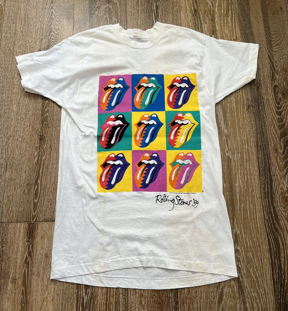 image of Band Tees x The Rolling Stones Vintage 1989 Rolling Stones Tee in White, Men's (Size Medium)