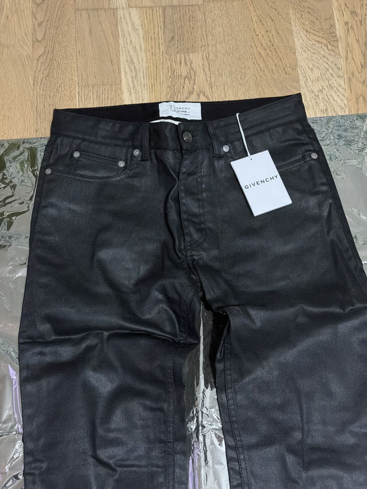Givenchy Givenchy Coated Denim Skinny Fit Jeans Size US 31 - 1 Thumbnail