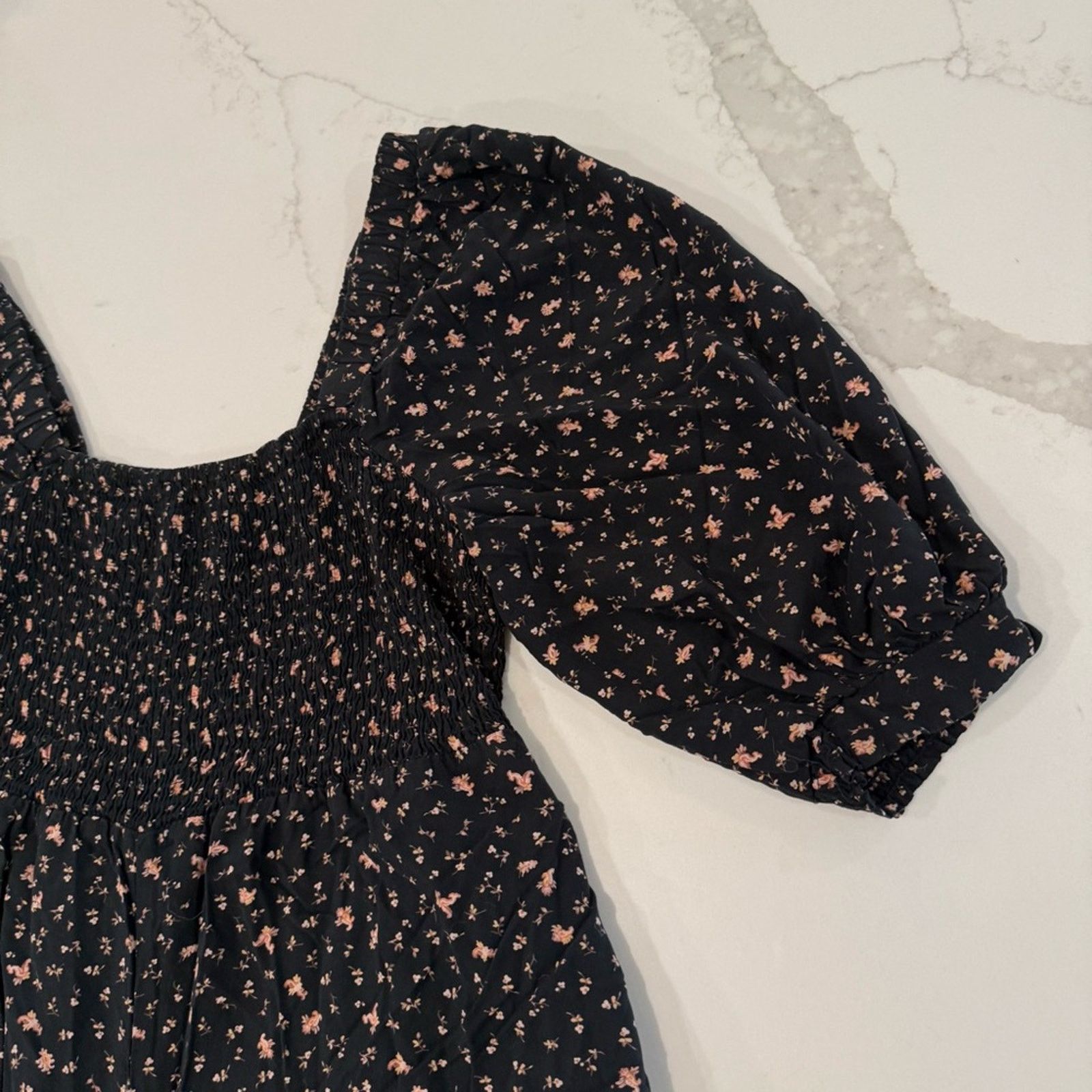 Madewell Madewell Lucie ElbowSleeve Smocked WideLeg Jumpsuit Womens 6 Size 28" / US 6 / IT 42 - 7 Thumbnail