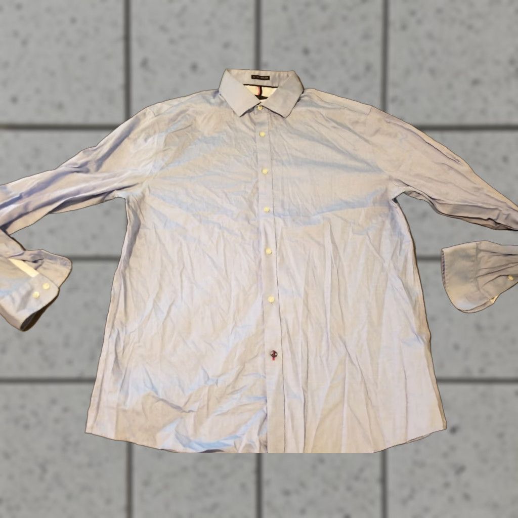 Tommy Hilfiger Tommy Hilfiger Dress Shirt Men's Blue Cotton 16.5 34/35 Slim Button Cotton (16.5) Adult Regular Short Description: N/A Size 46R - 1 Thumbnail