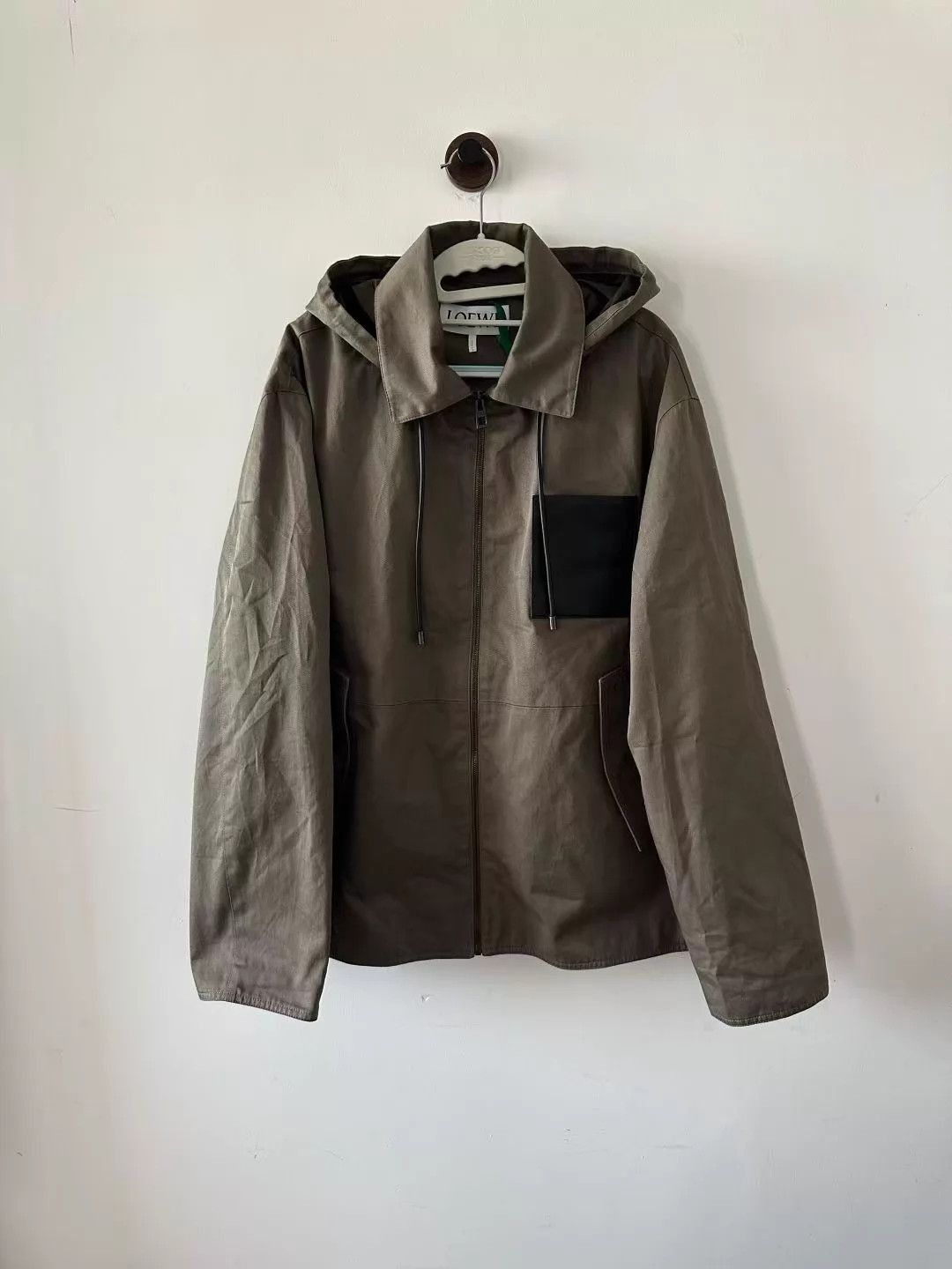 Loewe LOEWE Khaki Leather Patch Jacket 50 (98N) Size US M / EU 48-50 / 2 - 1 Thumbnail