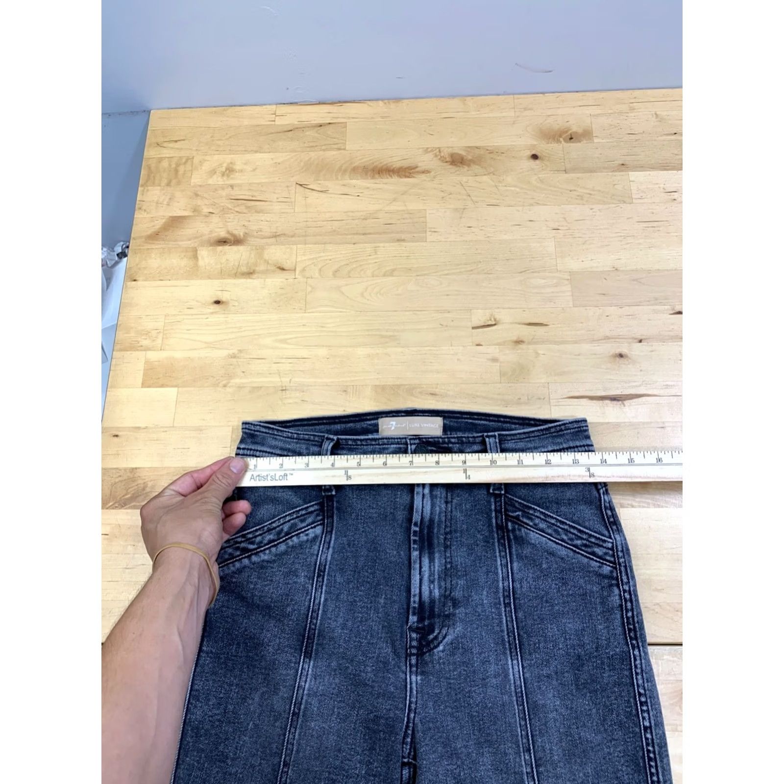 7 For All Mankind VINTAGE 7 For All Mankind Jeans Women 27 Charcoal Gray Denim 5-Pocket Straight Casual-Style Pants Mens? Size 27" / US 4 / IT 40 - 7 Thumbnail