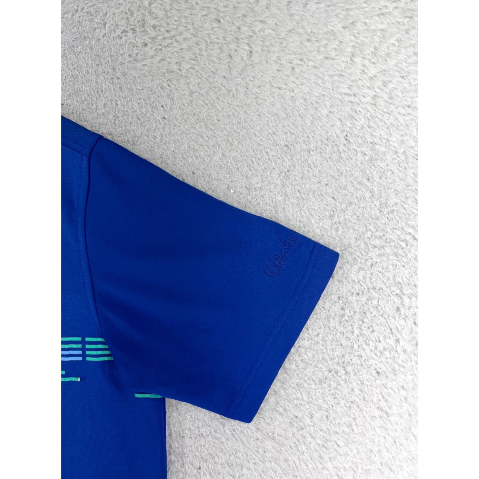 Vintage Walter Hagen Polo Shirt Mens Medium Blue Striped Golf 100% Polyester Size US M / EU 48-50 / 2 - 2 Thumbnail