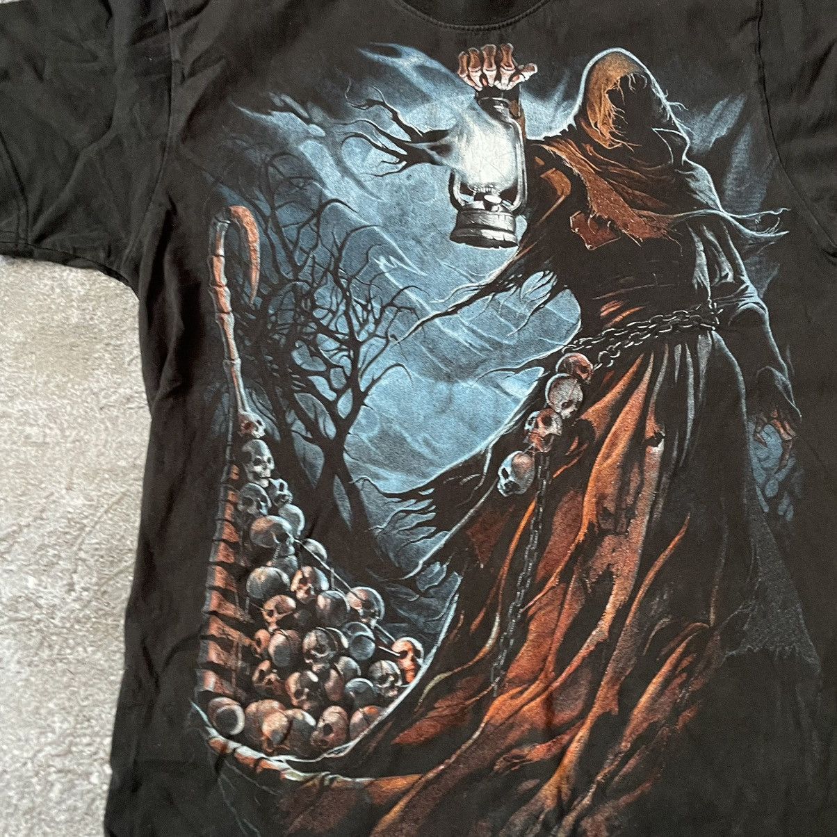Band Tees Vintage Y2K SKETON CREEPY FACE Horror Psycho SKELETON 90S Size US S / EU 44-46 / 1 - 5 Thumbnail