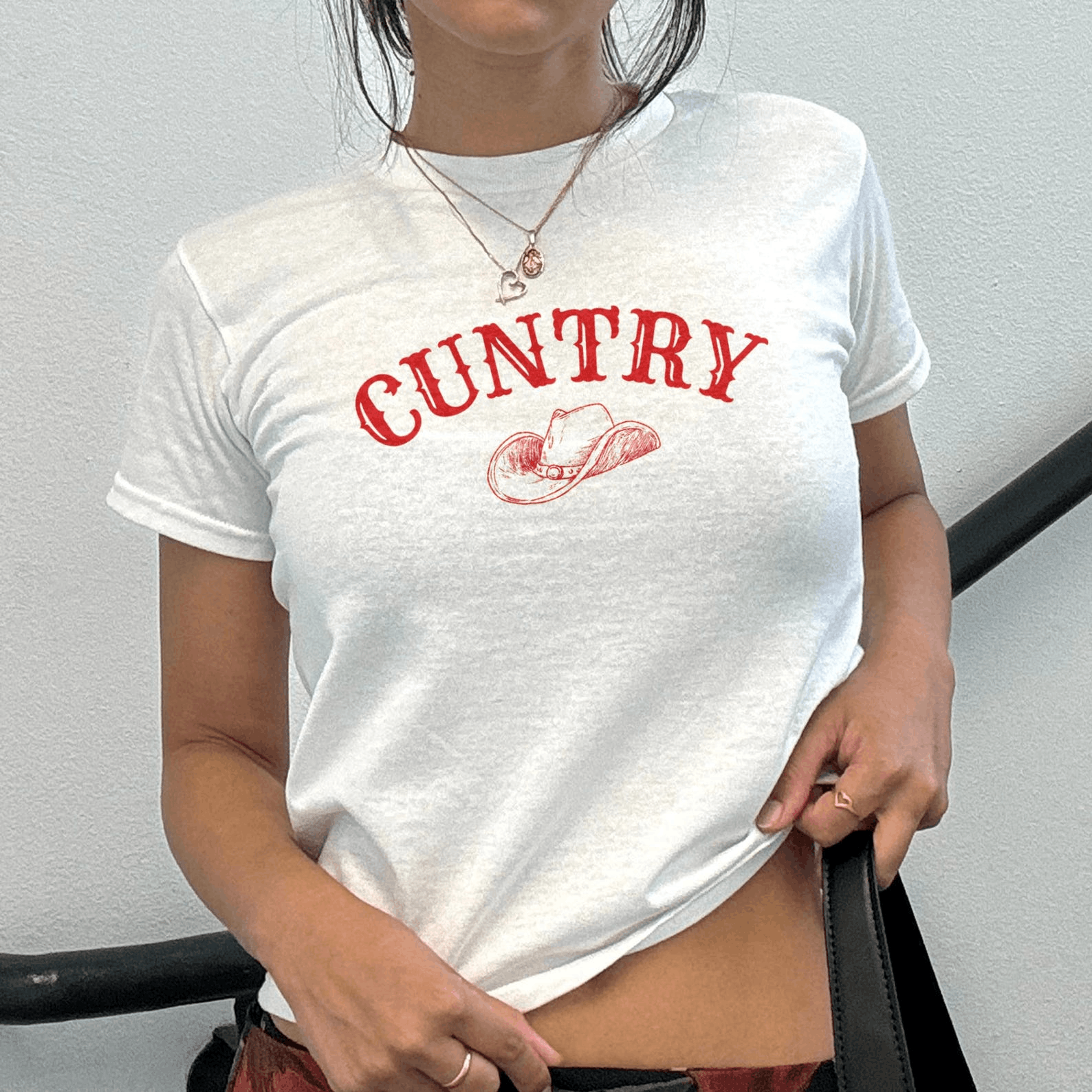 Other Y2K Baby Tee Cuntry Western Shirt Size L / US 10 / IT 46 - 2 Thumbnail