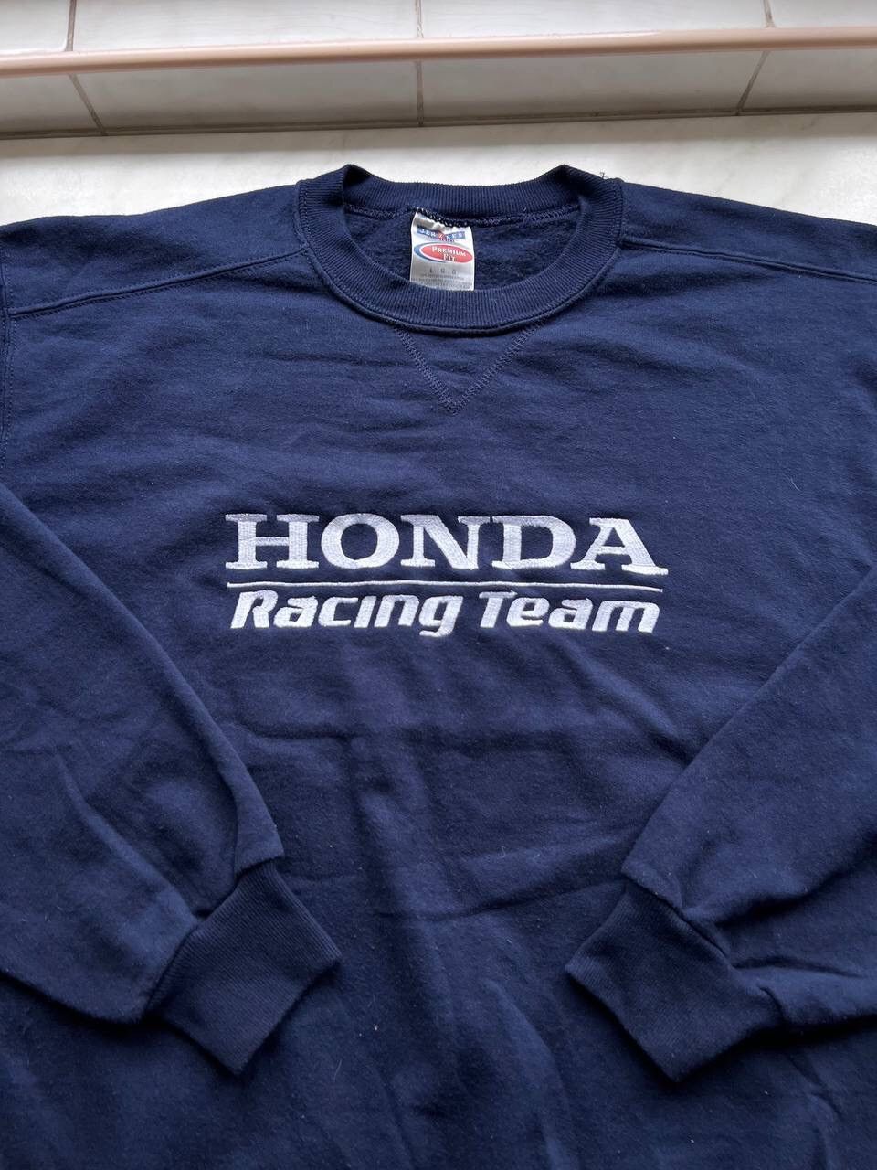 Vintage Honda Racing Team Vintage Sweatshirt Crewneck 00s Navy Blue Size US L / EU 52-54 / 3 - 1 Thumbnail