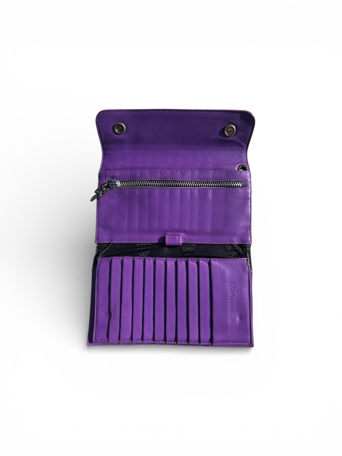 Chrome Hearts Chrome Hearts Long Trifold Wave Wallet Red n Purple Size ONE SIZE - 4 Thumbnail