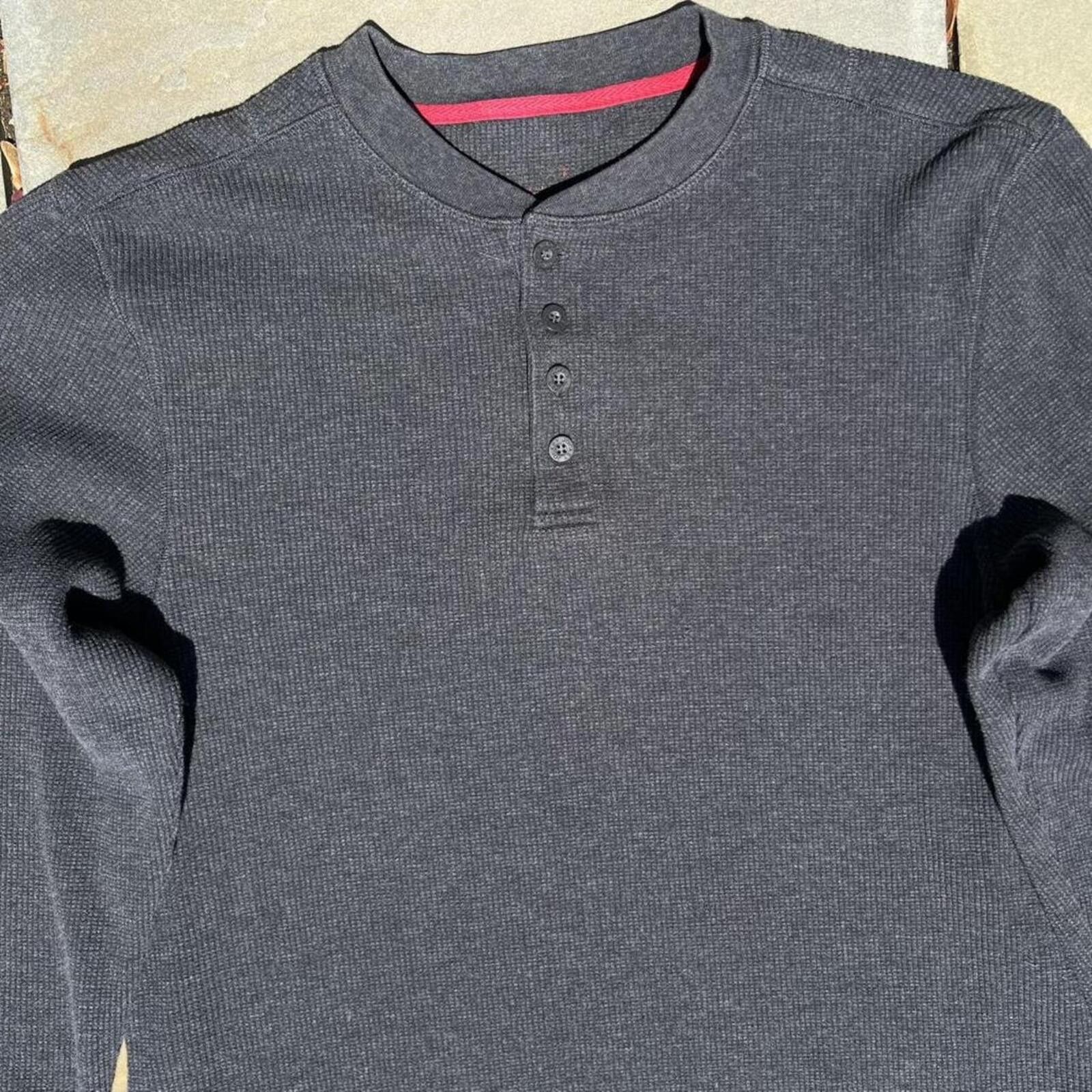 Jockey Neo Vintage Y2K Dark Grey Heather Waffle Knit Thermal Henley Size US M / EU 48-50 / 2 - 3 Thumbnail
