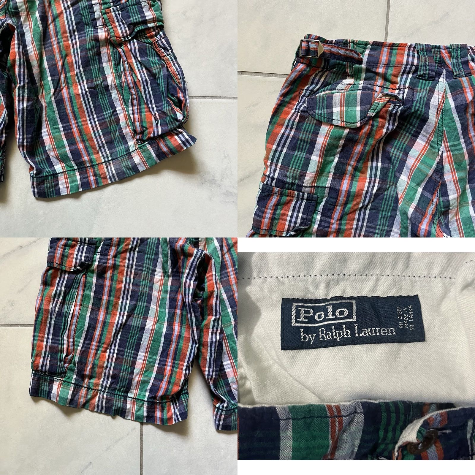 Polo Ralph Lauren Polo Ralph Lauren Cargo Shorts 36 Blue Green Mens Cotton Tennis Golf Cargo Pocket Plaid Multicolor Size US M / EU 48-50 / 2 - 8 Thumbnail