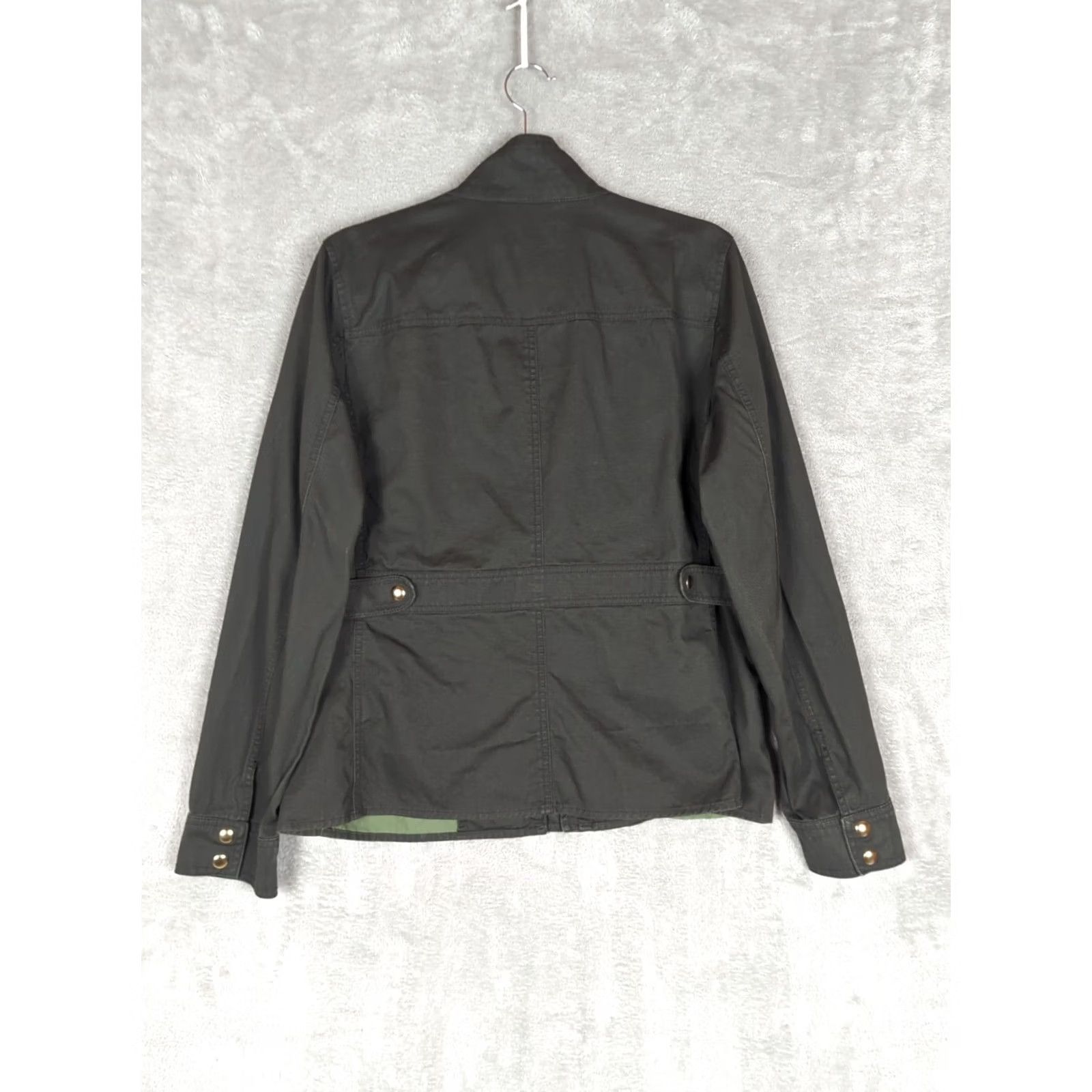 J.Crew VINTAGE J Crew Womens L Boyfriend Field Jacket Twill Utility Zip Snaps streetwear green Size L / US 10 / IT 46 - 2 Thumbnail