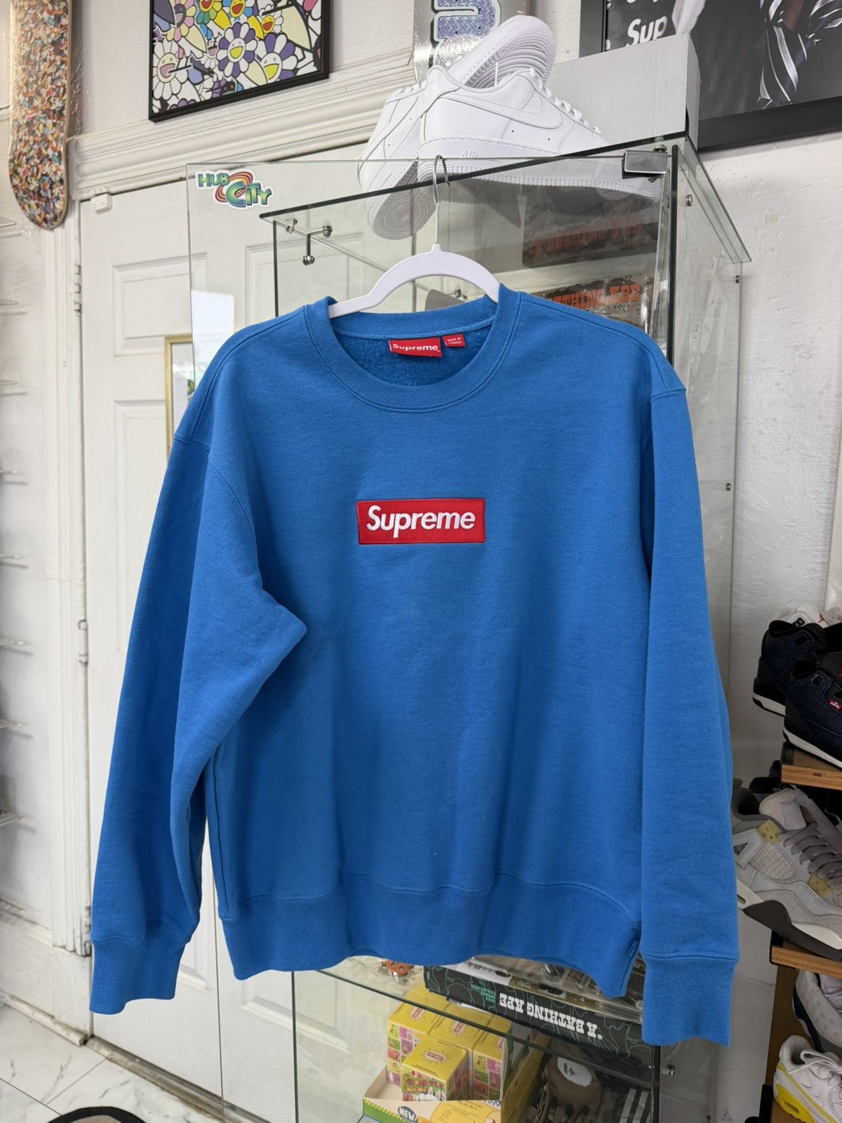 Supreme Supreme Bogo Crew Neck ‘Cyan’ Size US S / EU 44-46 / 1 - 1 Thumbnail