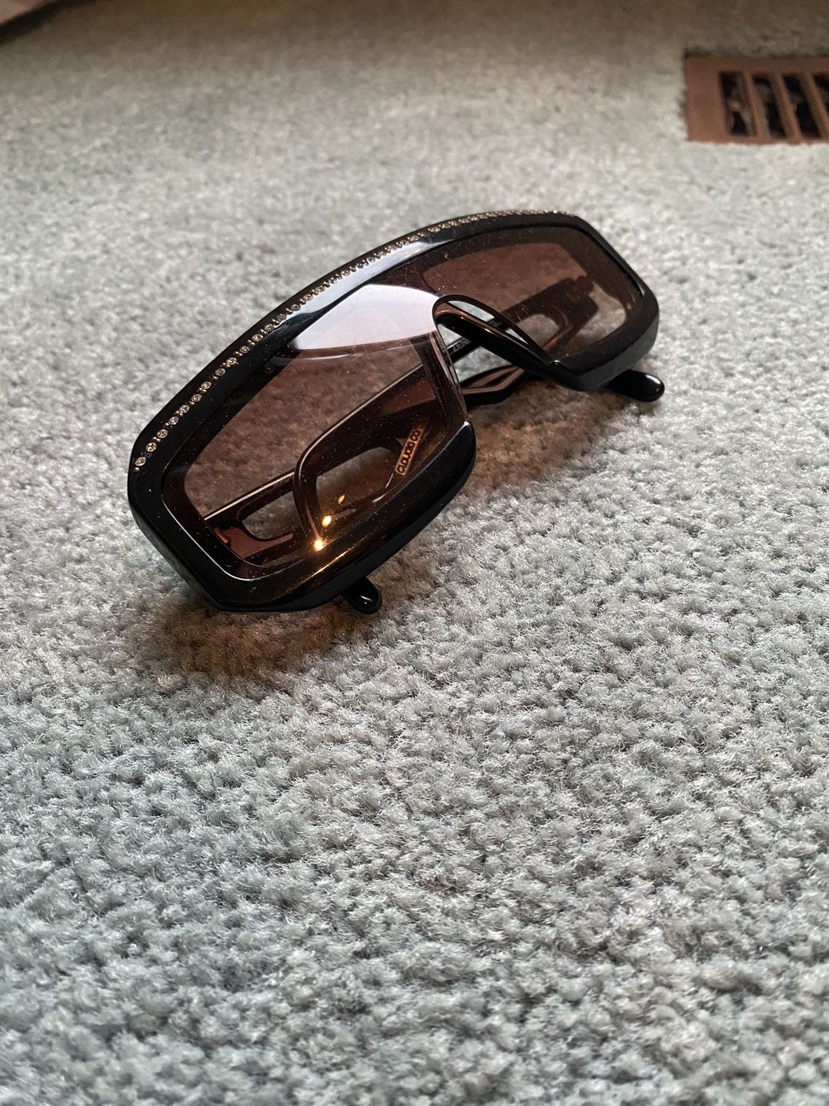image of Archival Clothing x Vintage Claudia Carlotti Zenith Shield Sunglasses in Black, Men's
