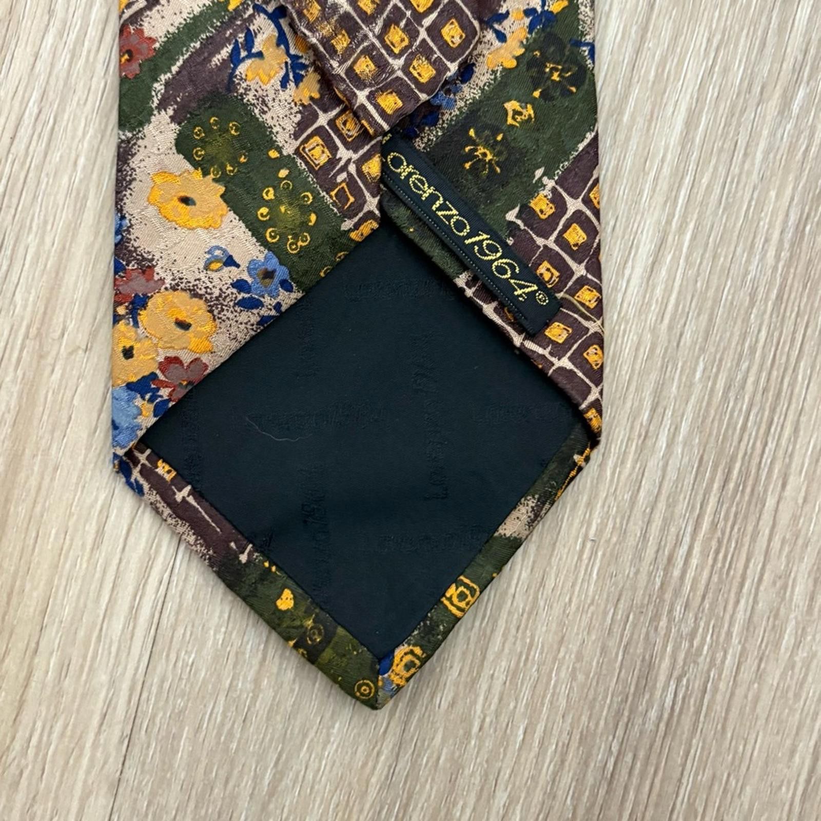 Lorenzo Uomo Lorenzo 1964 Vintage Silk Tie Abstract Floral & Geometric Size ONE SIZE - 3 Thumbnail