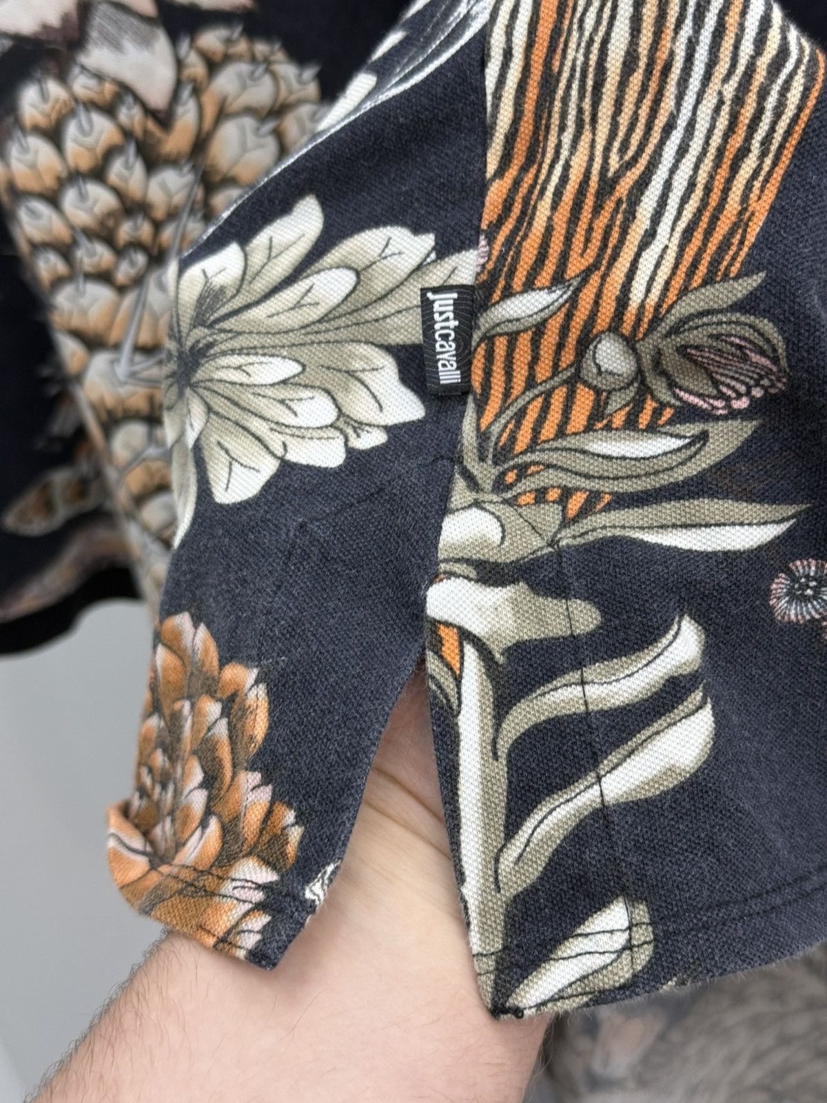 Just Cavalli Just Cavalli Abstract Floral Polo Shirt Size US L / EU 52-54 / 3 - 7 Thumbnail