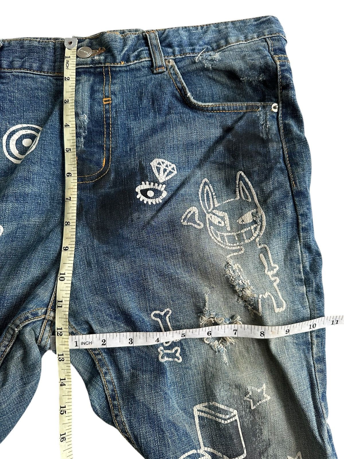 Hysteric Glamour ARCHIVE BRIDGE DISTRESSED WASHED JEANS SECTION PUNK STYLE Size US 31 - 11 Thumbnail