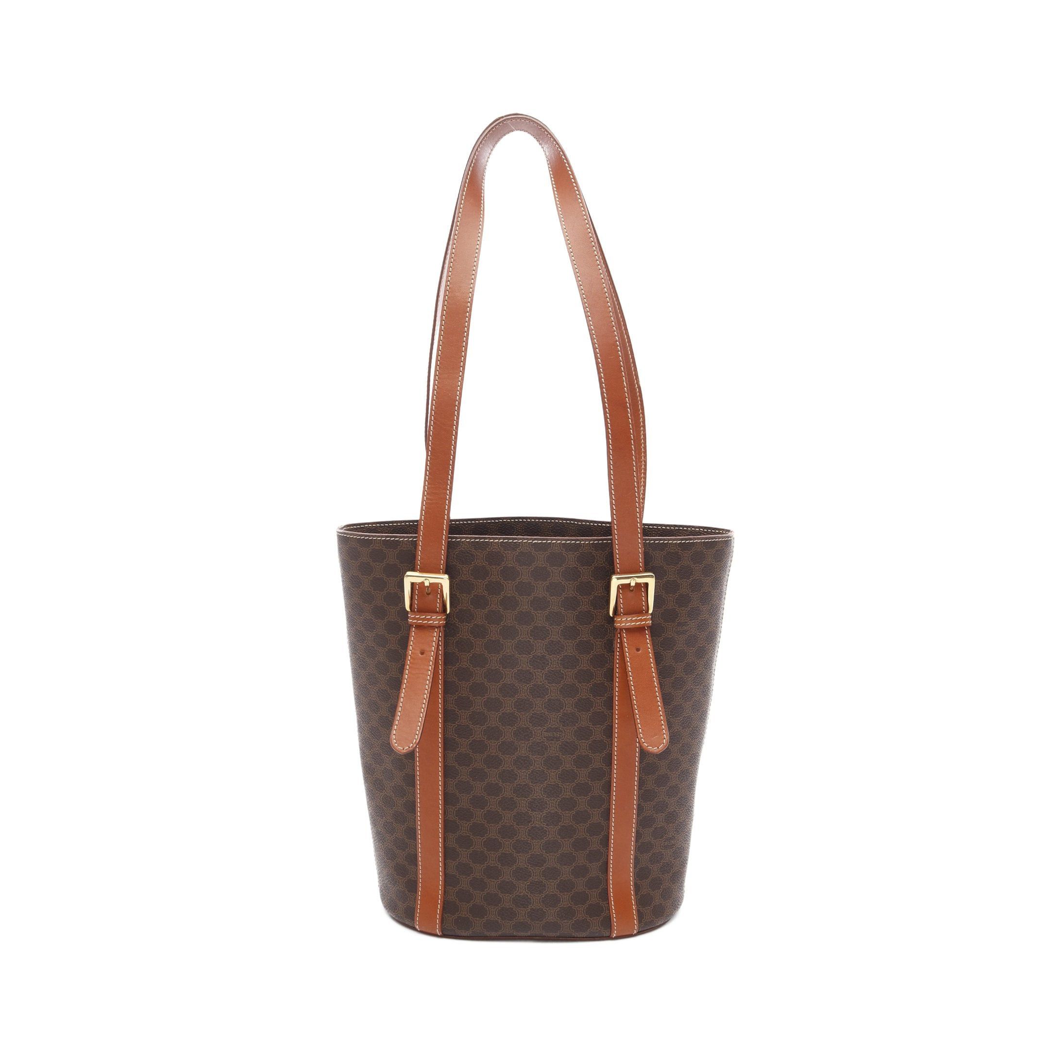 Celine Celine Macadam Handbag Tote Bag Leather Brown Dark Size ONE SIZE - 1 Thumbnail