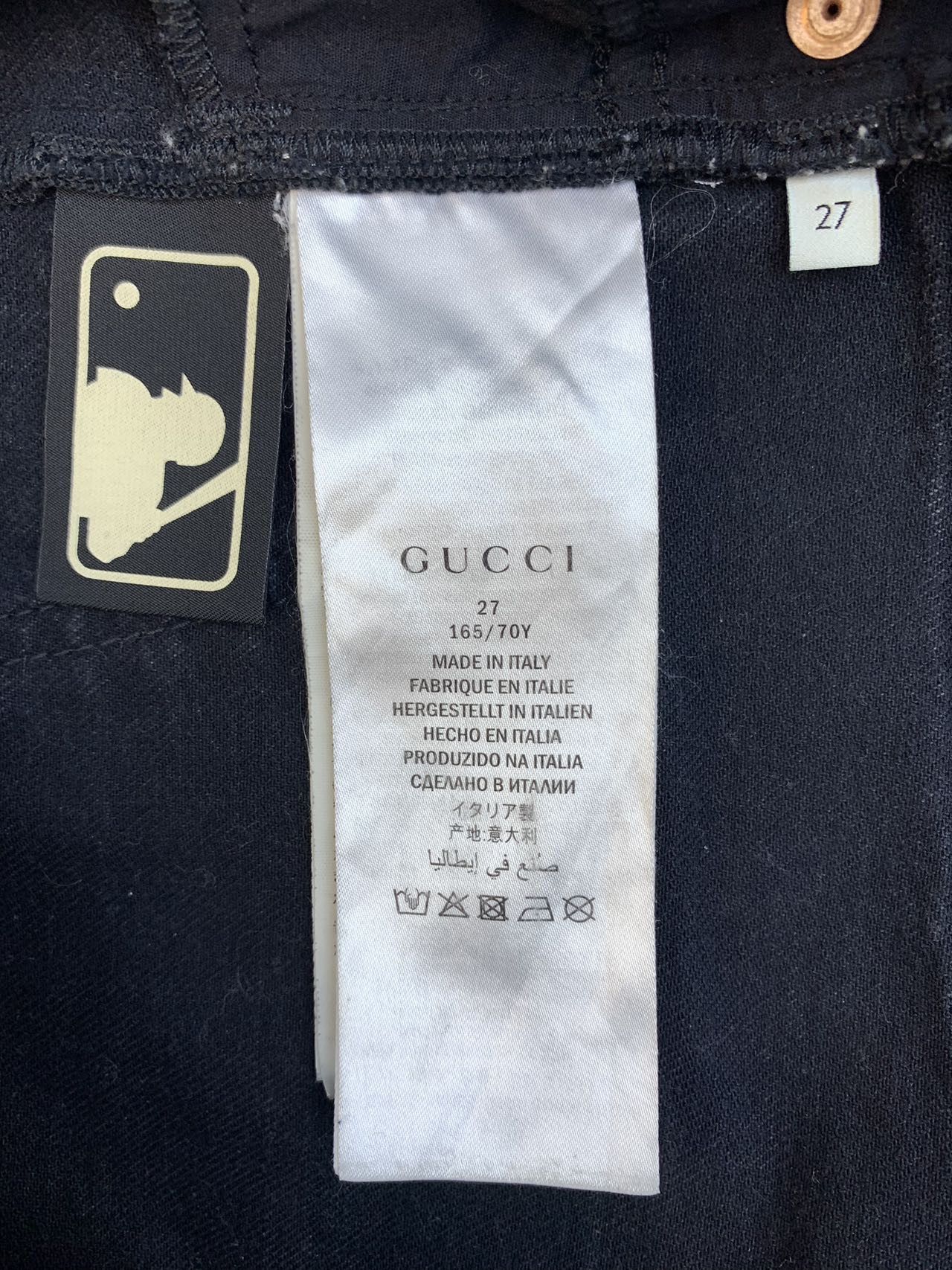 Gucci Gucci Pattern Applique Button Slim Fit Black Jeans K26WX Size 24" / US 00 / IT 34 - 5 Thumbnail