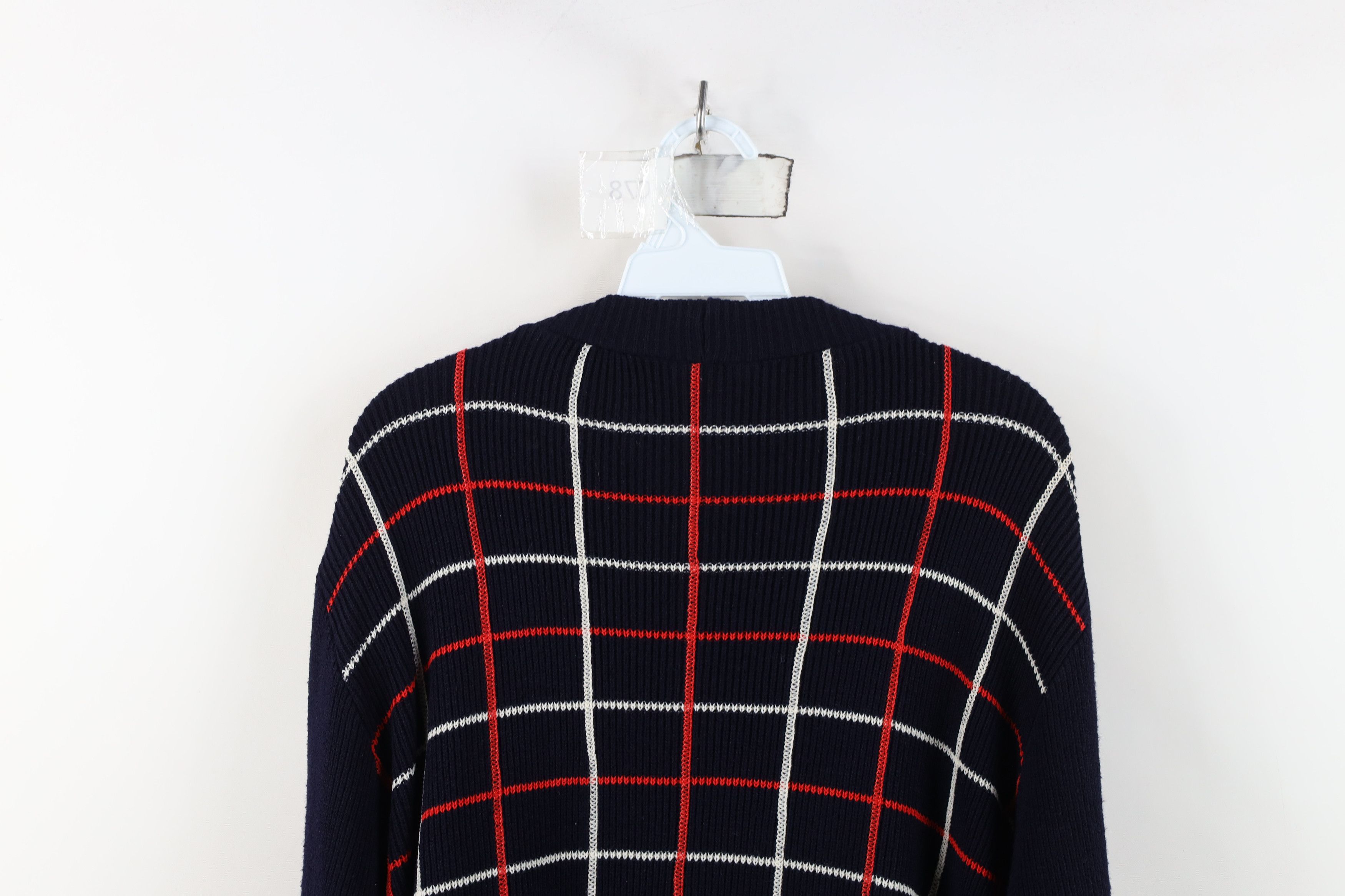 Vintage Vintage 70s Streetwear Ribbed Knit Boxy Fit Sweater Plaid Size US L / EU 52-54 / 3 - 11 Thumbnail